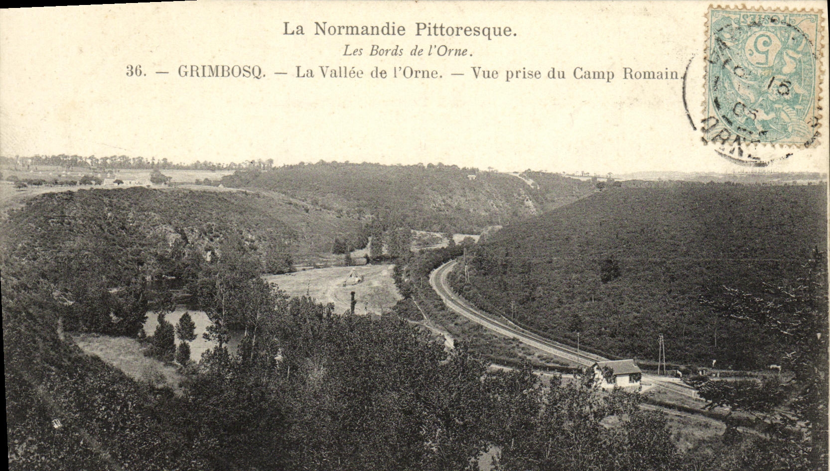 La POSTAL Grimbosq de la VENDIMIA el valle de L adorna el campo de Roman vista