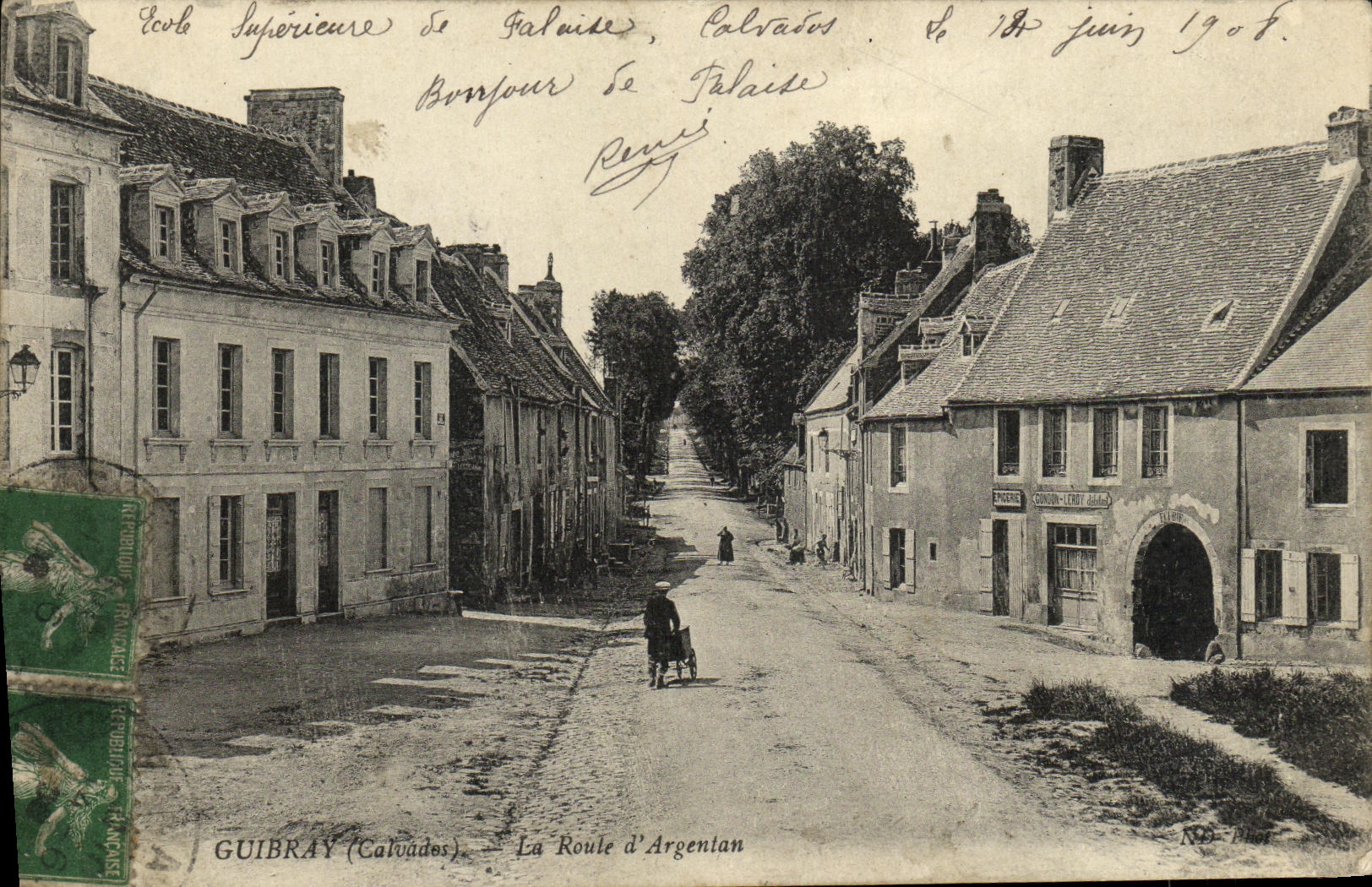 VINTAGE POSTCARD Guibray the Road D Nickel silver