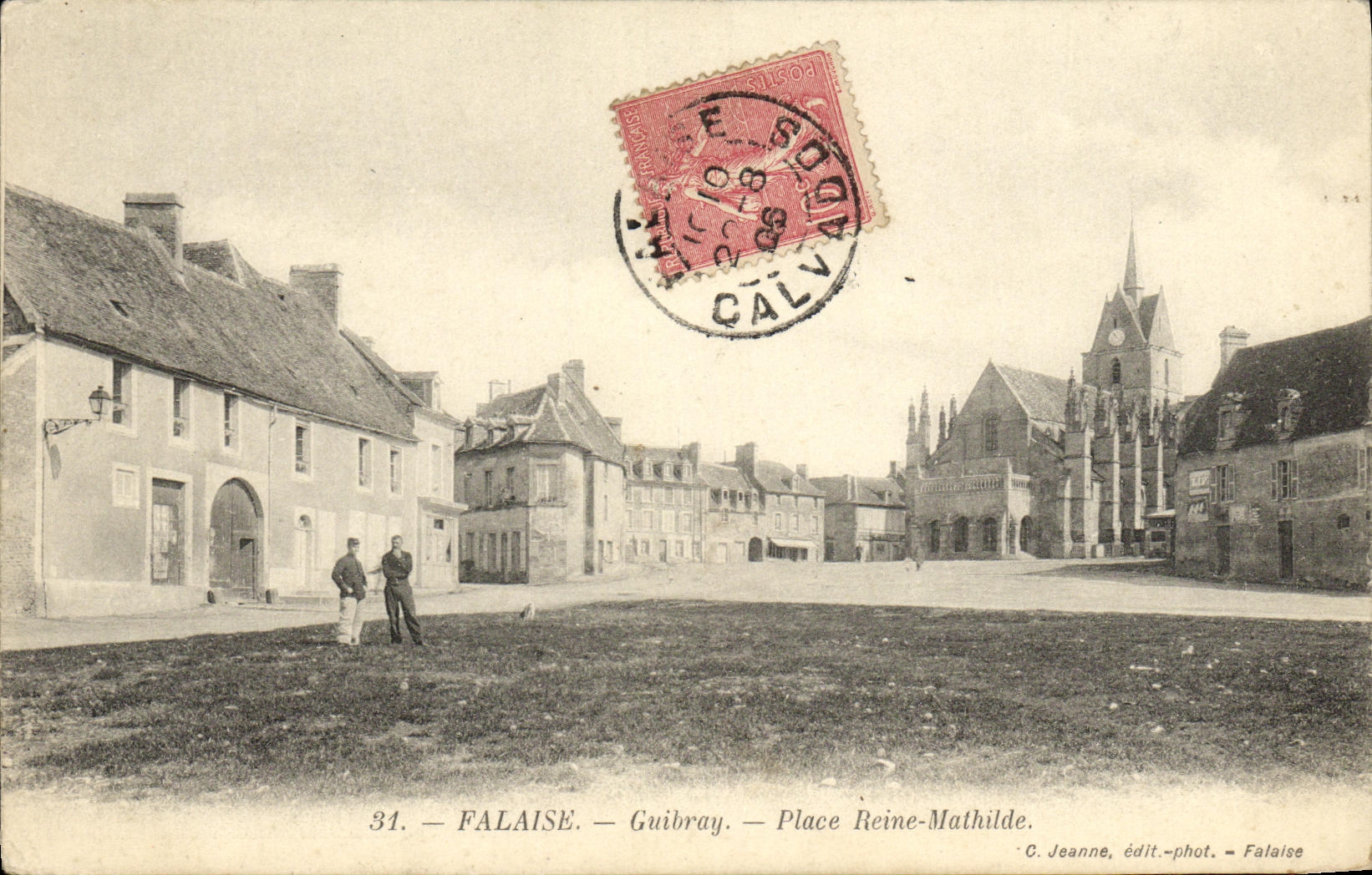 CPA Falaise Guibray Place Reine Mathilde