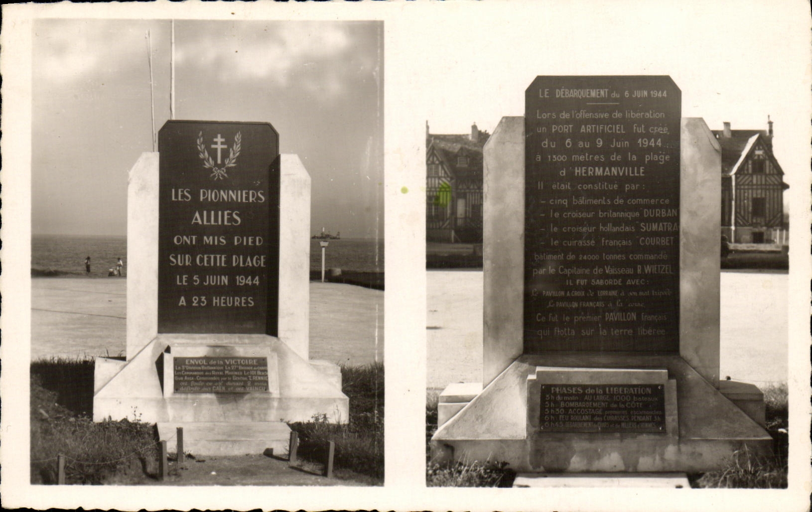 MODERN CARD Hermanville Memorial of Debraquement Combines Militaria June 5th  1944