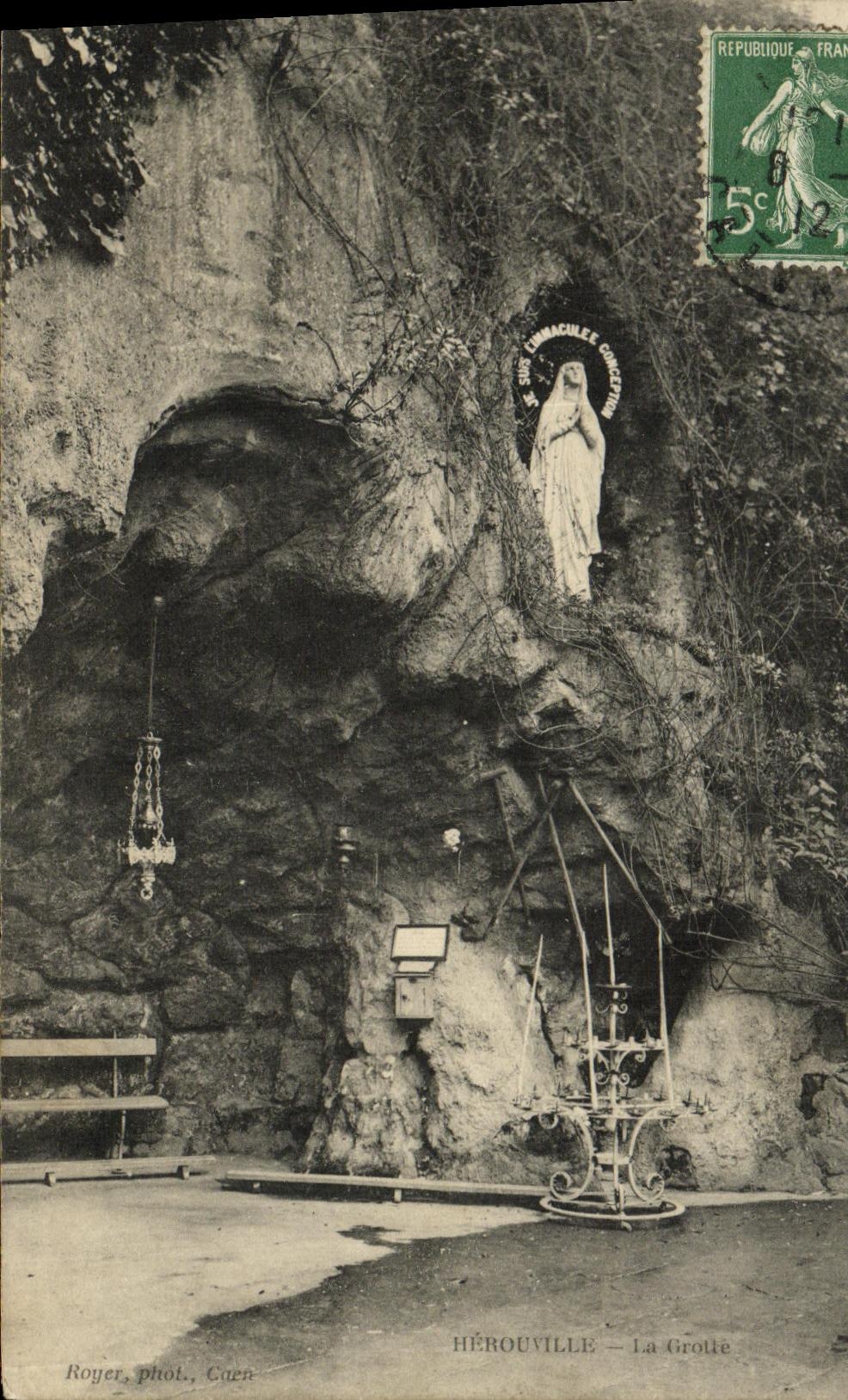 VINTAGE POSTCARD Herouville the Cave