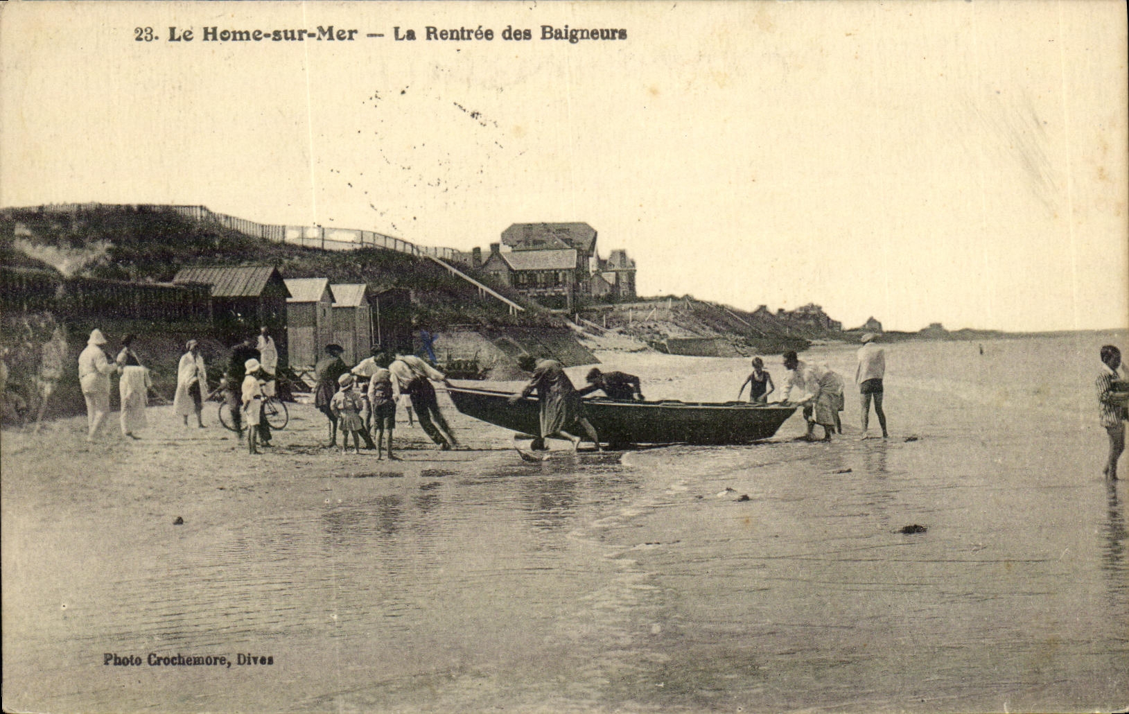 VINTAGE POSTCARD the Home on Sea the Re entry of the Bathers