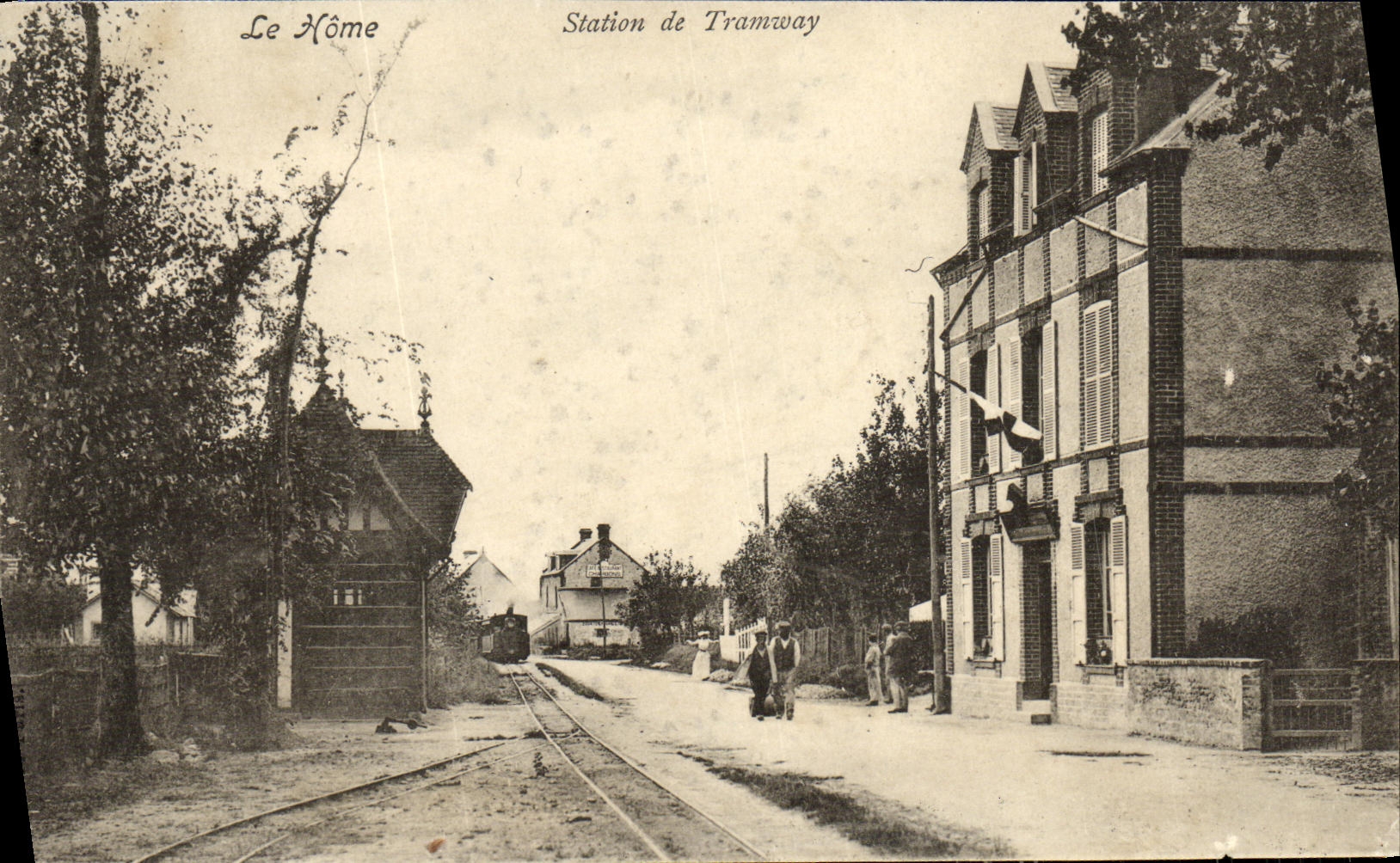 VINTAGE POSTCARD the Home Station of Tram