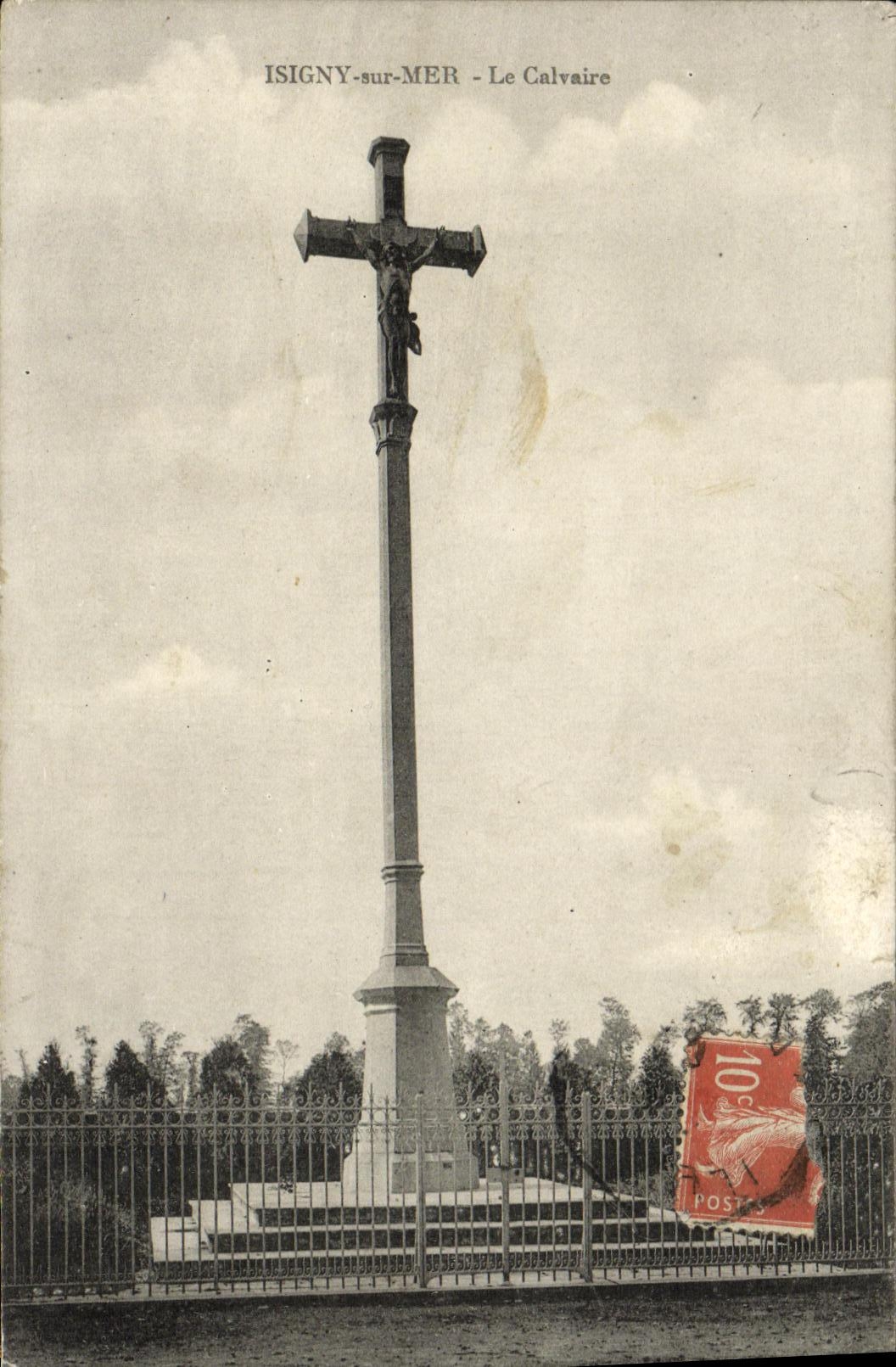 VINTAGE POSTCARD Isigny On Sea the Martyrdom