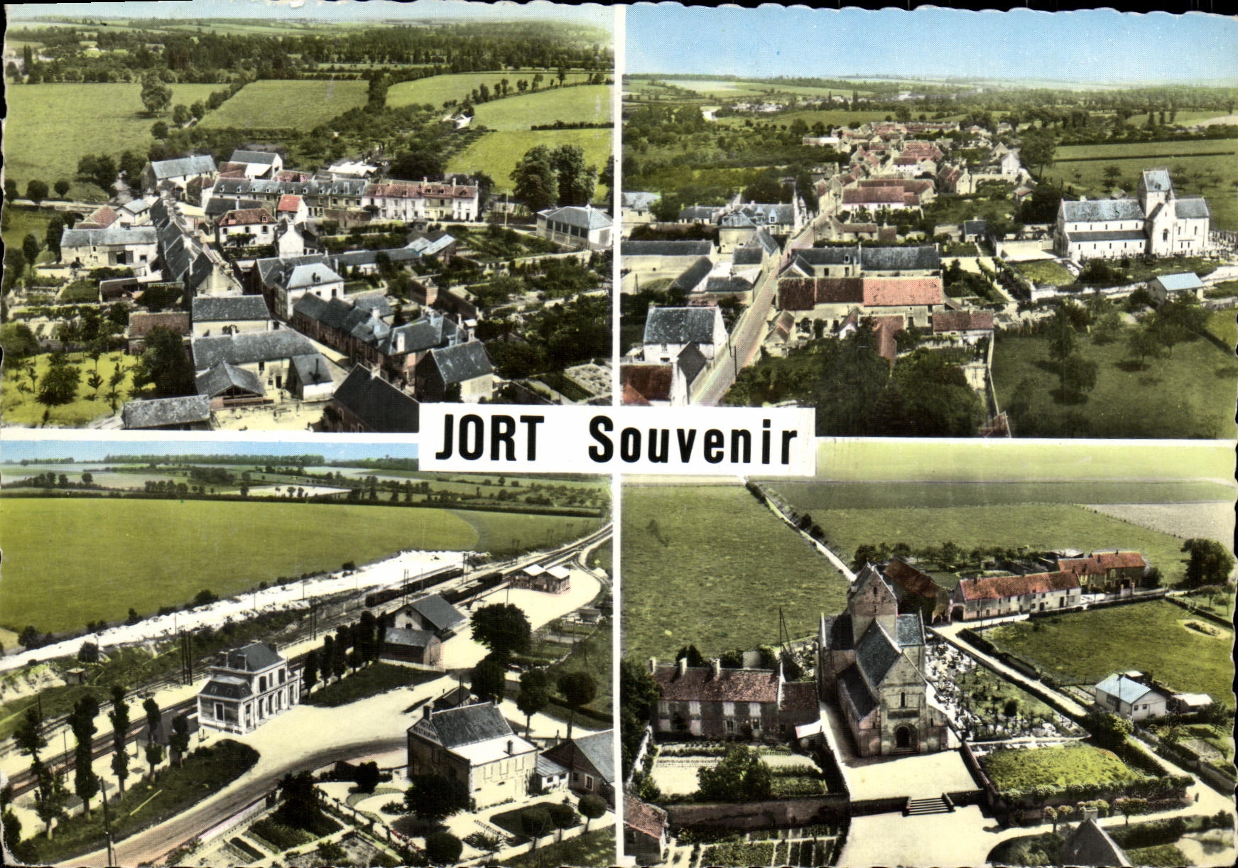 MODERN CARD Jort View Train station L Church