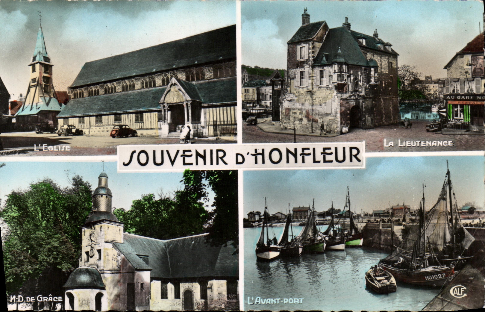 CPM Honfleur Lieutenance Eglise Nd de Grace Le port Bateau