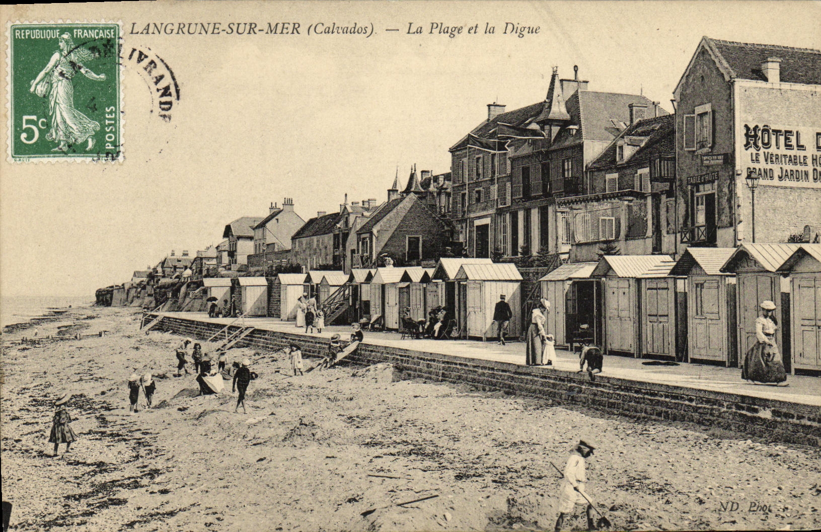 VINTAGE POSTCARD Langrune On Sea the Beach and the Dam