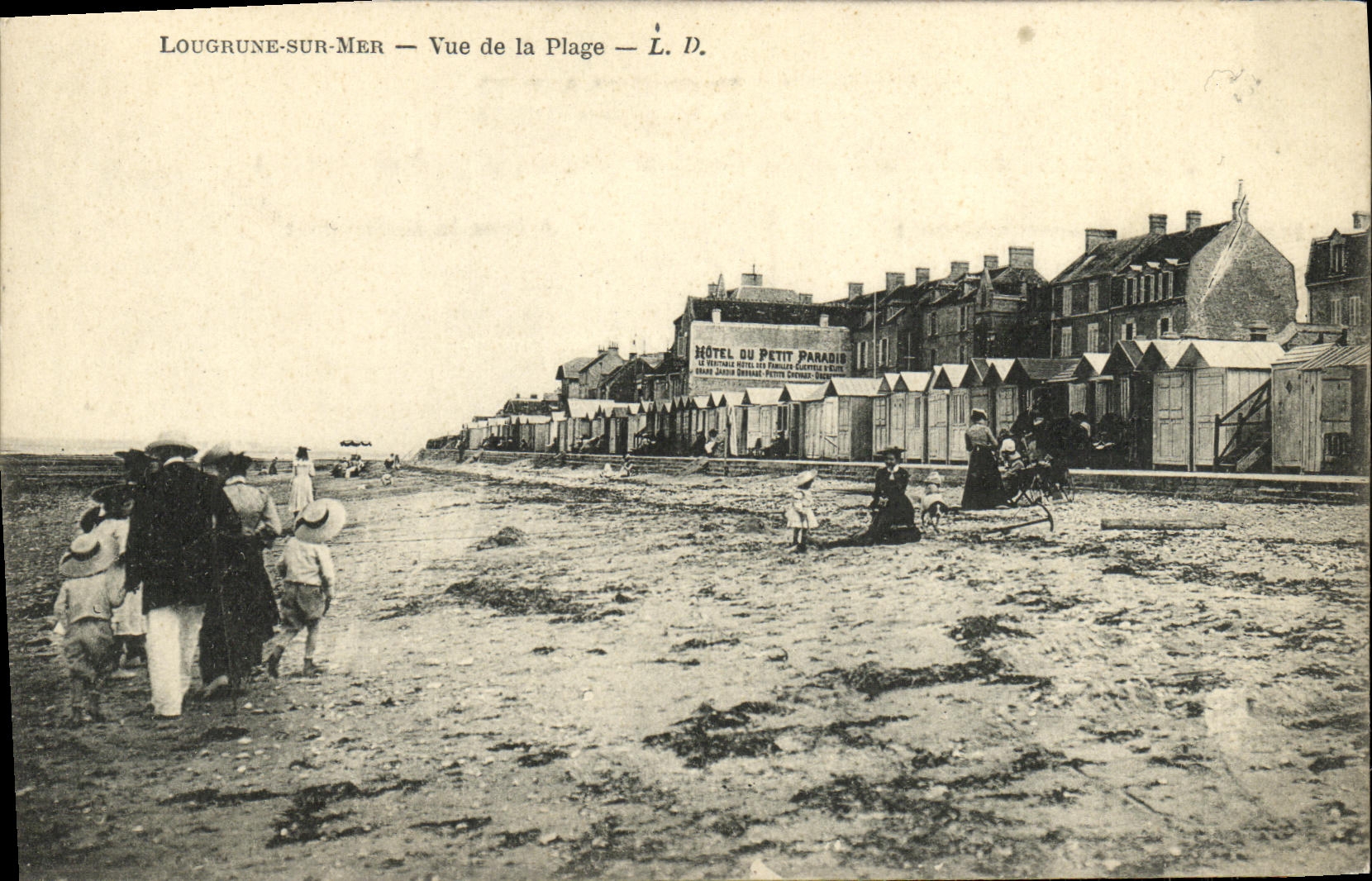 VINTAGE POSTCARD Langrune On Sea Seen Of the Beach