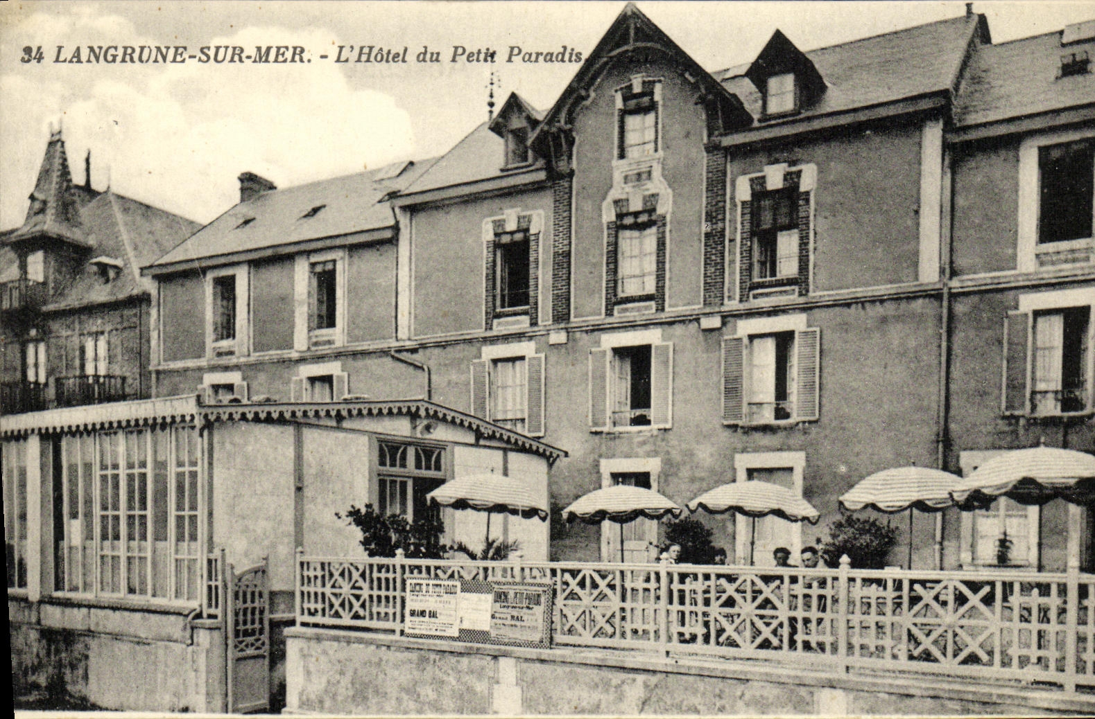 VINTAGE POSTCARD Langrune On Sea L Hotel of Small Pardis