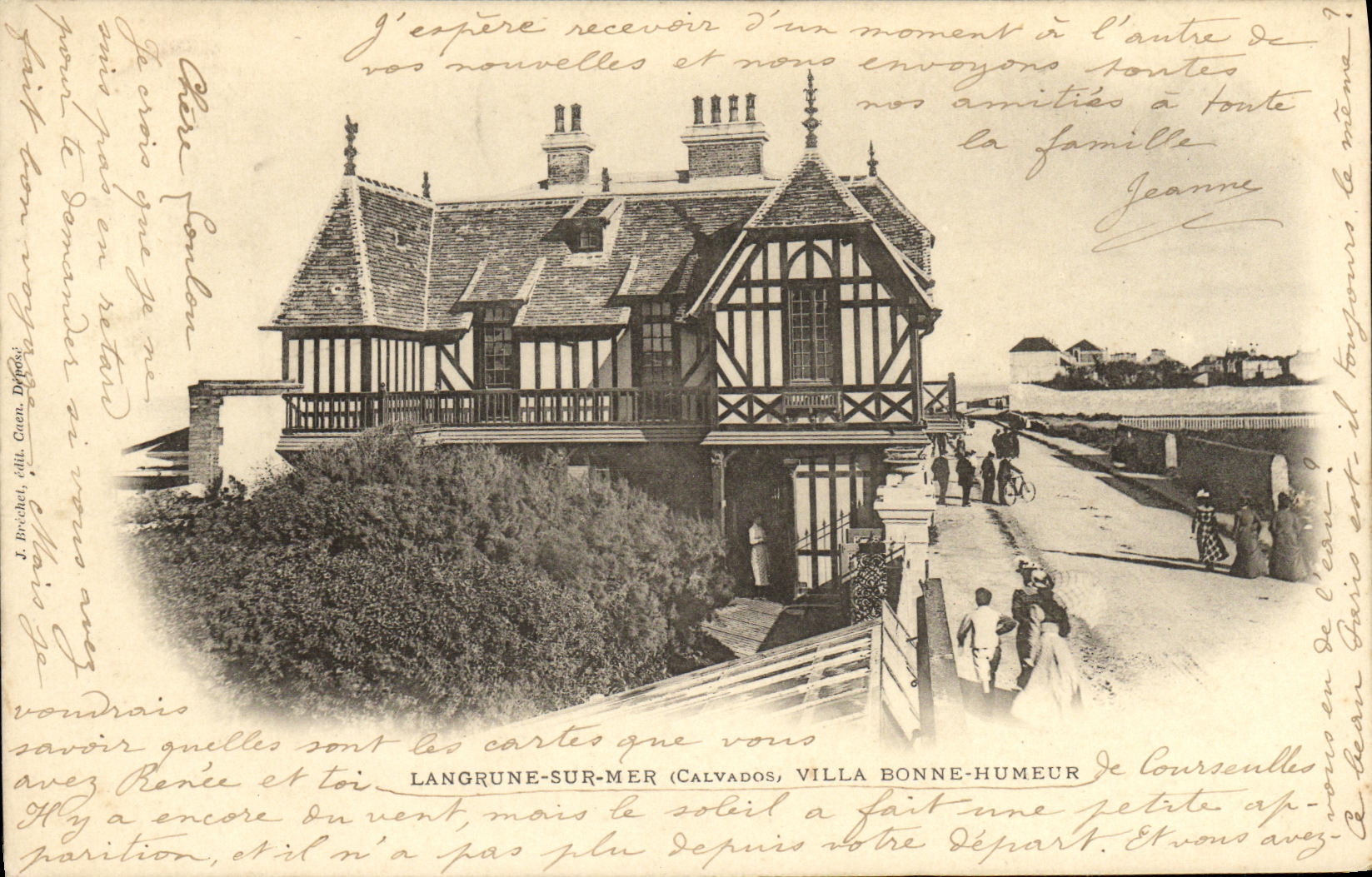 VINTAGE POSTCARD Langrune On Sea Villa Good mood