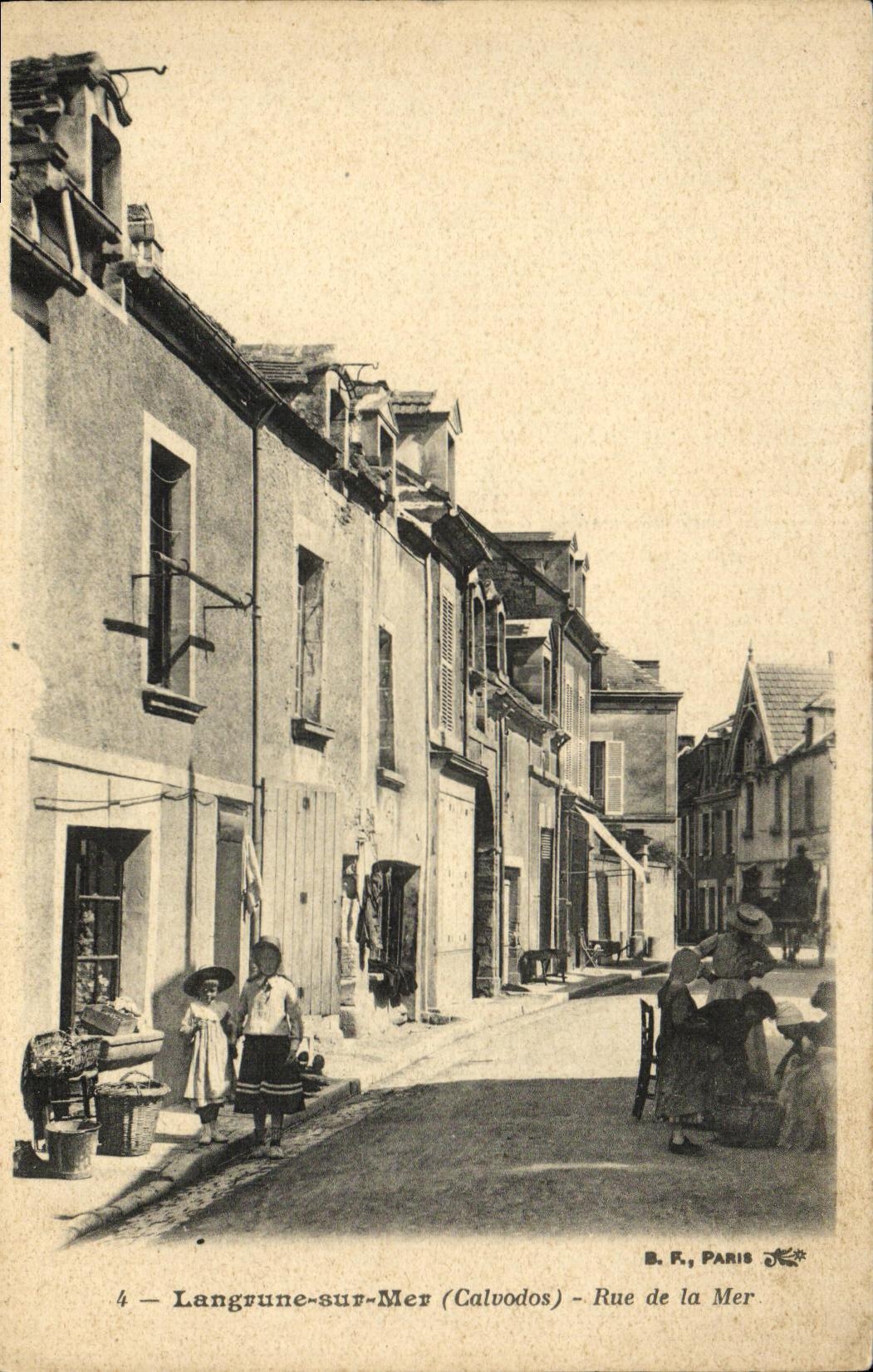 VINTAGE POSTCARD Langrune On Sea Street of the Sea Children
