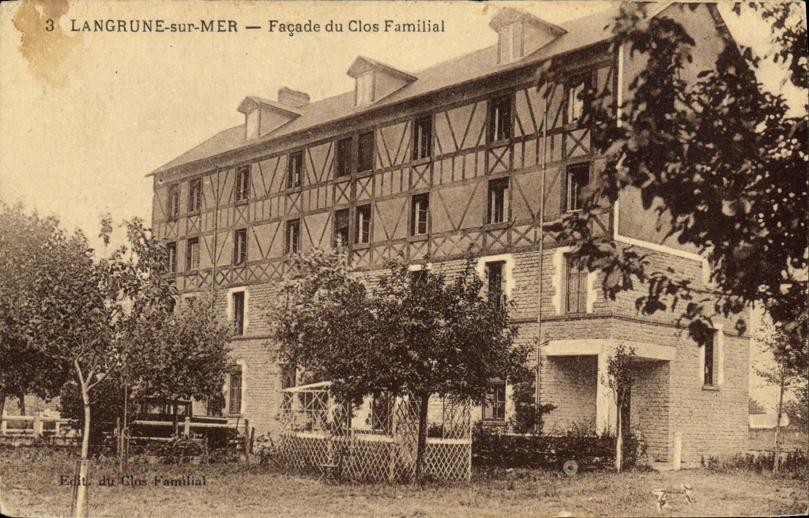 VINTAGE POSTCARD Langrune On Sea Frontage of the Family Field