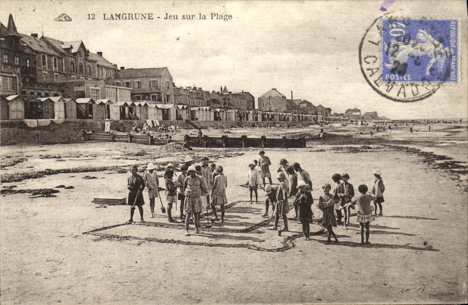 VINTAGE POSTCARD Langrune Play On the Beach Children