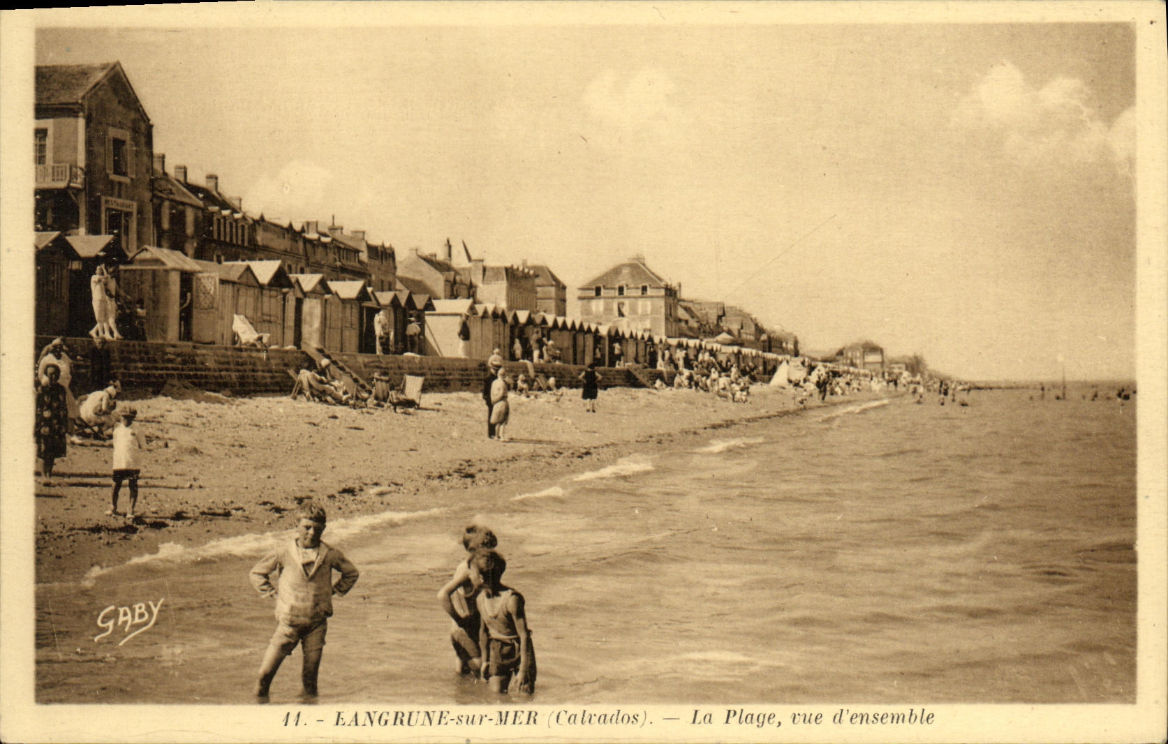 VINTAGE POSTCARD Langrune On Sea the beach Seen D together