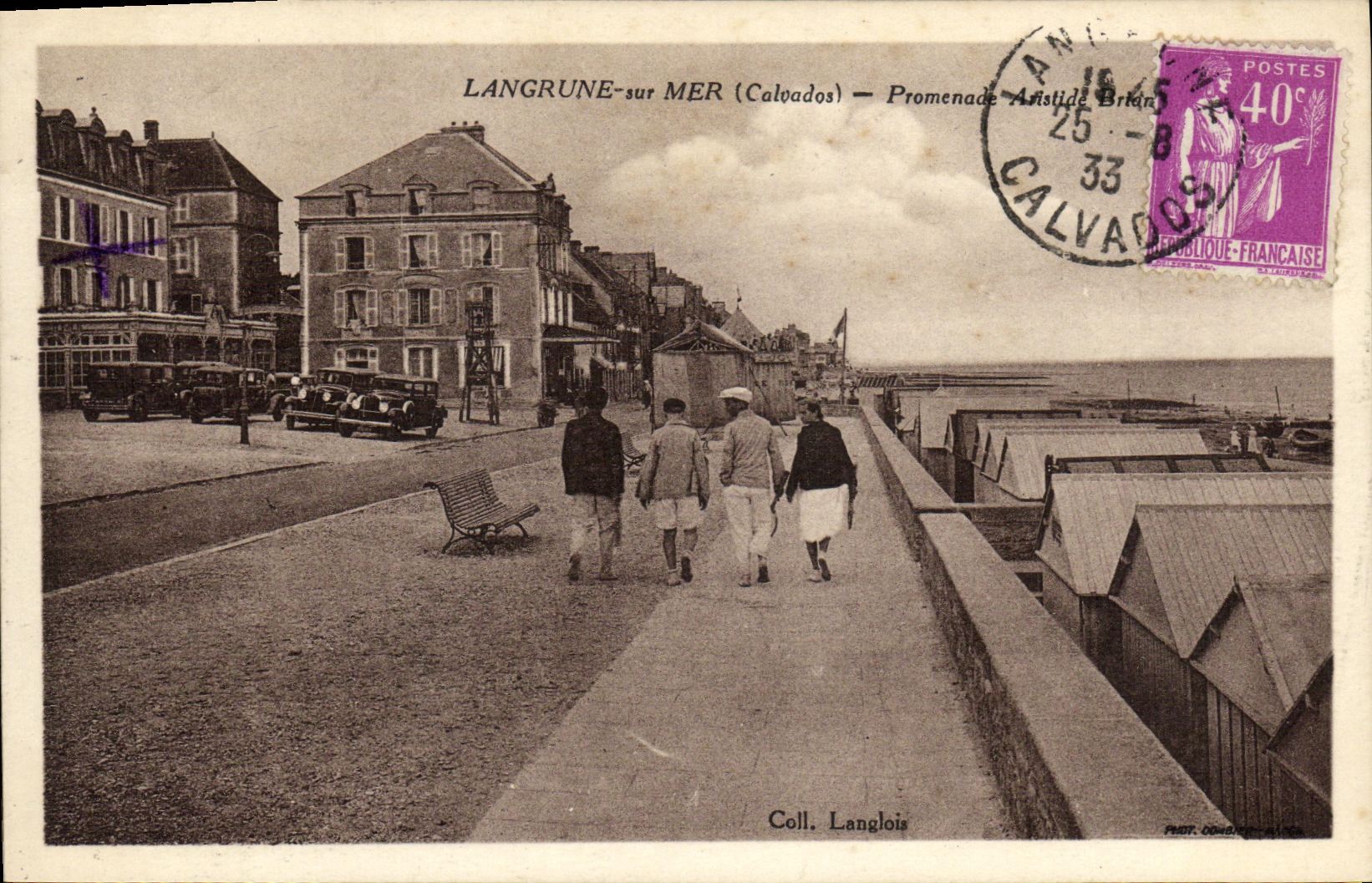 VINTAGE POSTCARD Langrune On Sea Walk Aristide Briand