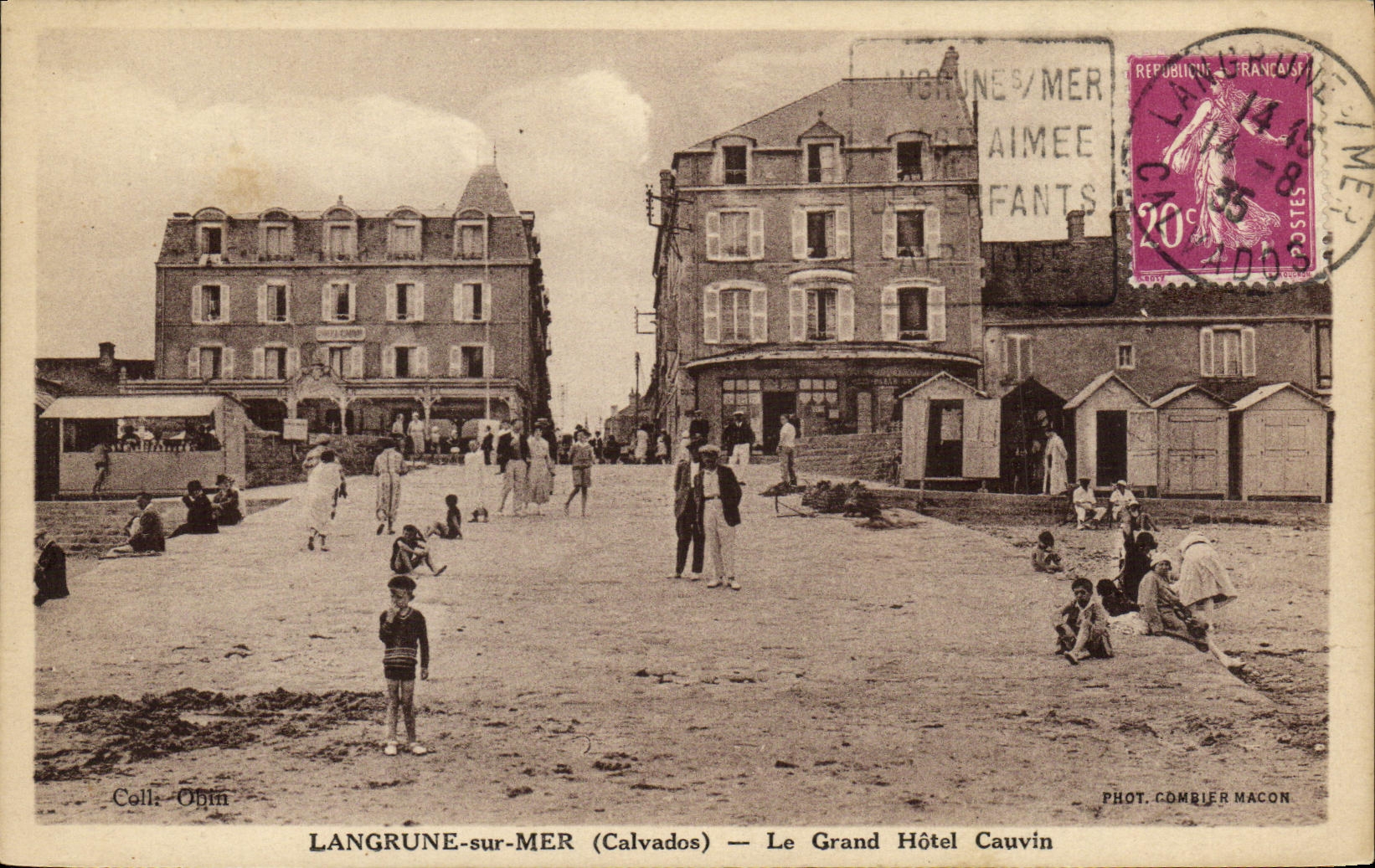 VINTAGE POSTCARD Langrune On Sea the Large Cauvin Hotel