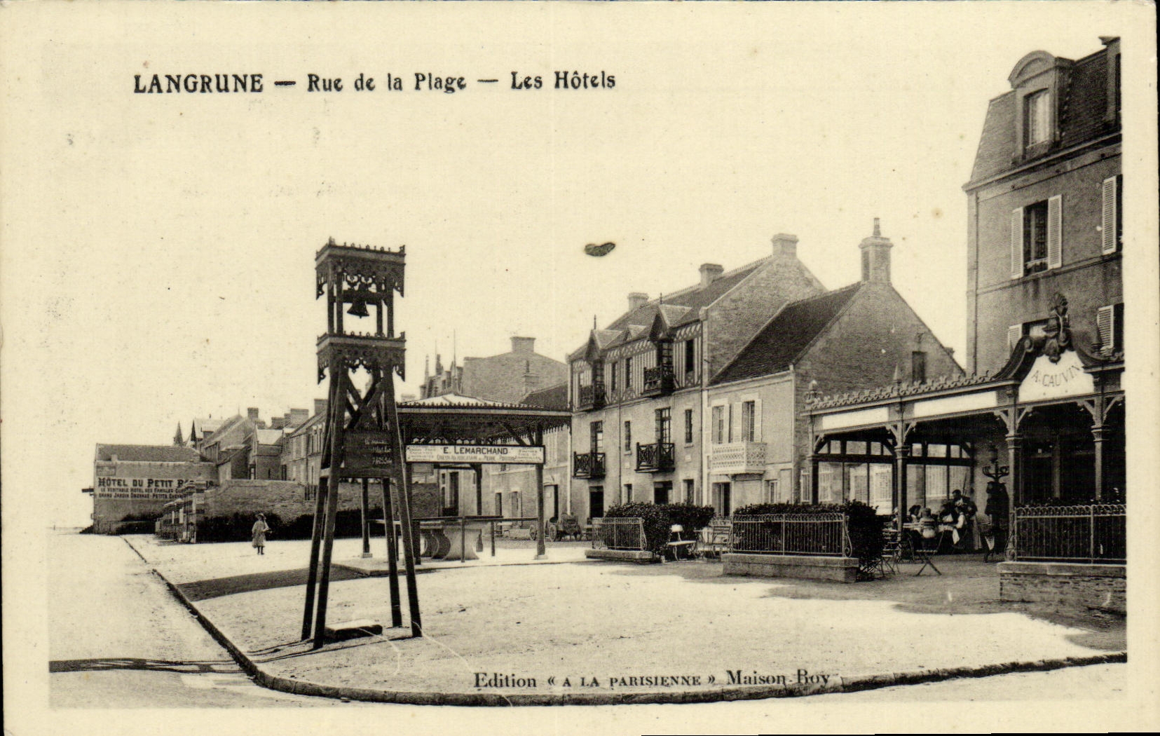 VINTAGE POSTCARD Langrune Street of the Beach Hotels