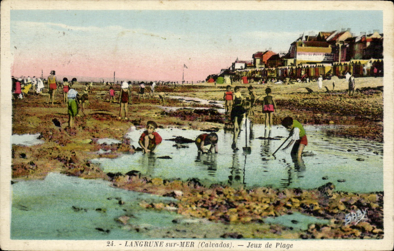 VINTAGE POSTCARD Langrune On Sea plays of Beach Children