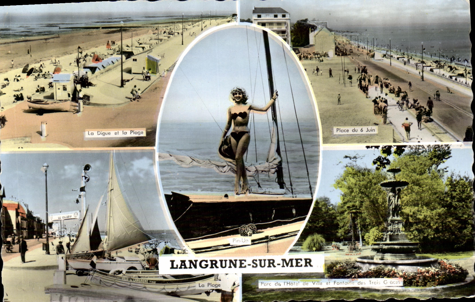 MODERN CARD Langrune On Sea the Beach