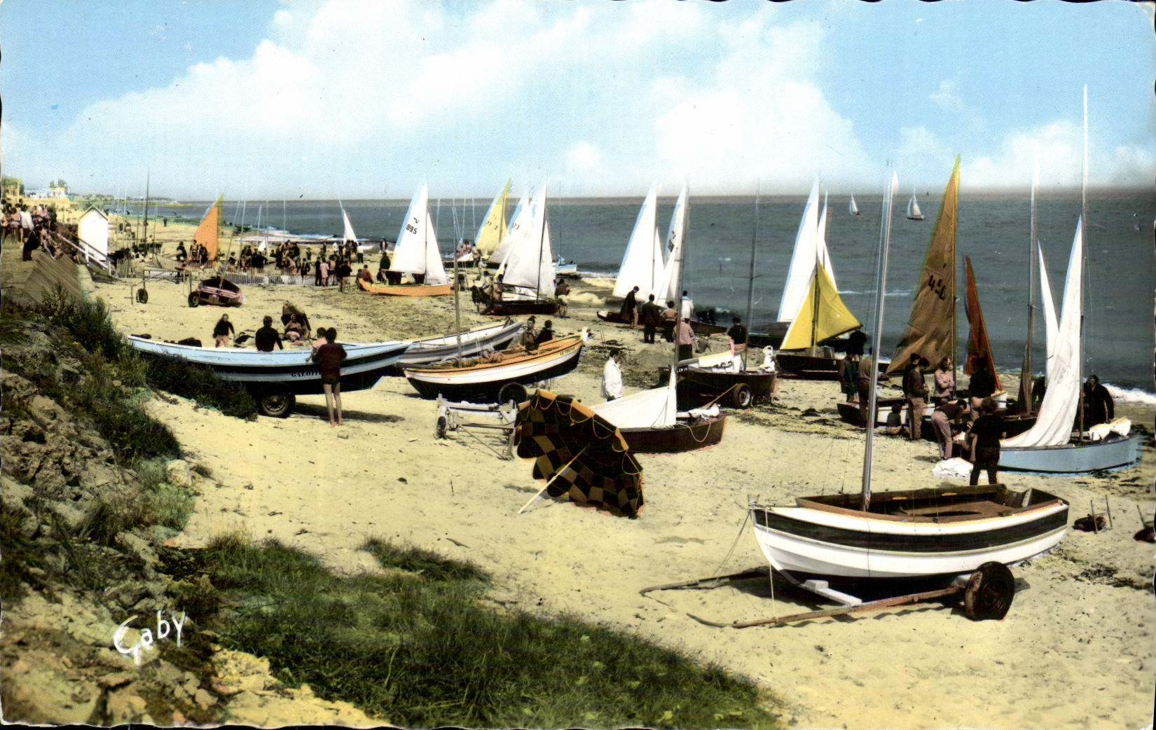 MODERN CARD Lion sur Mer Preparation For the Regattas Boats