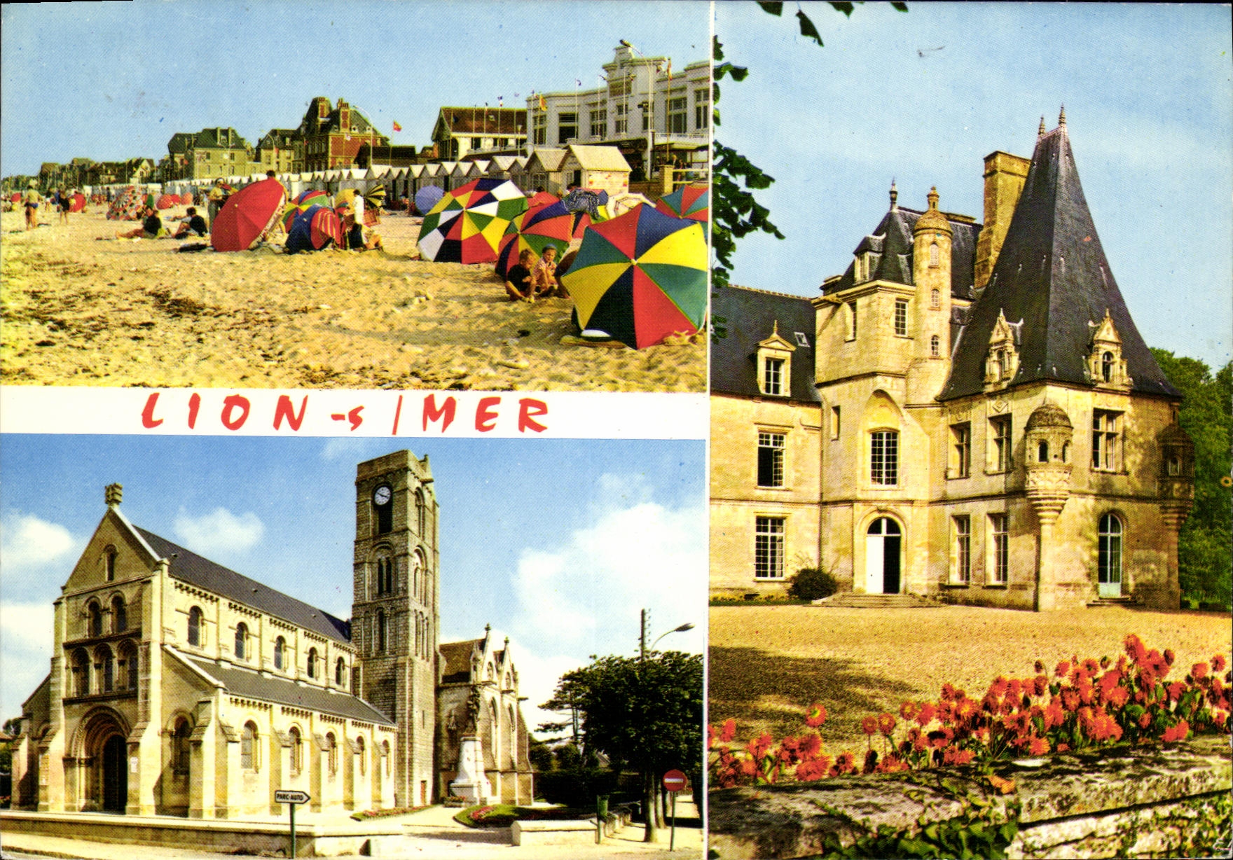 MODERN CARD Lion sur Mer First Beach of the Mother of pearl Dimension