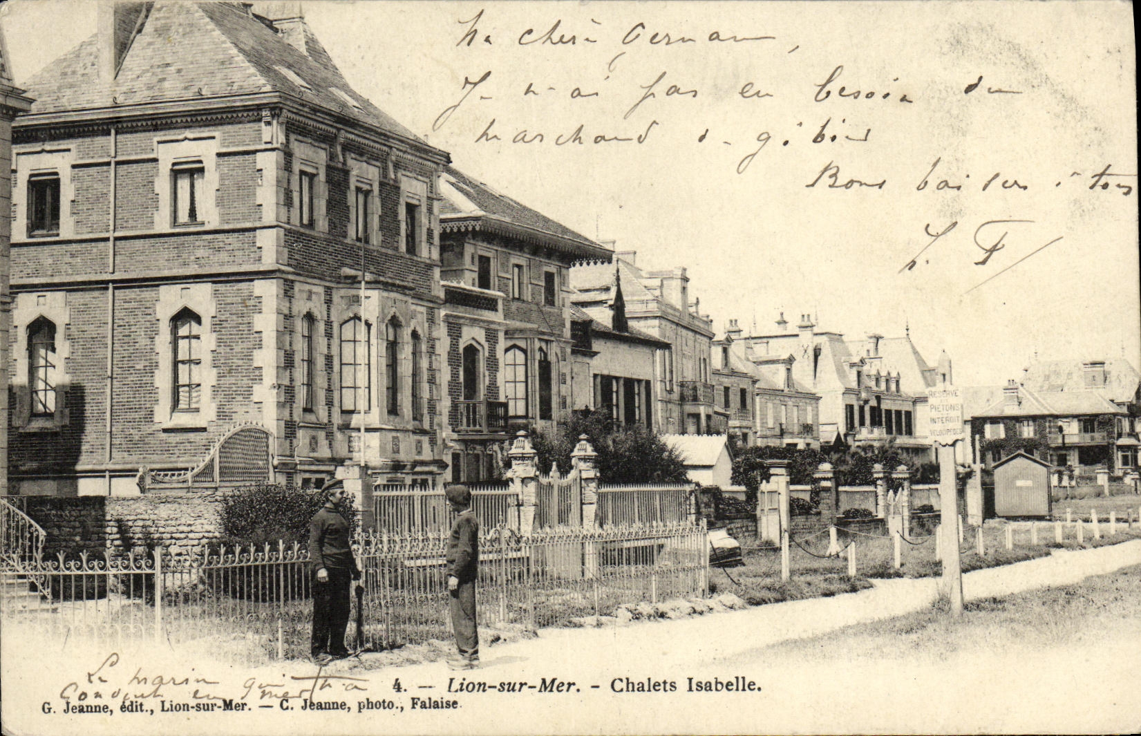 VINTAGE POSTCARD Lion sur Mer the Isabelle Country cottages