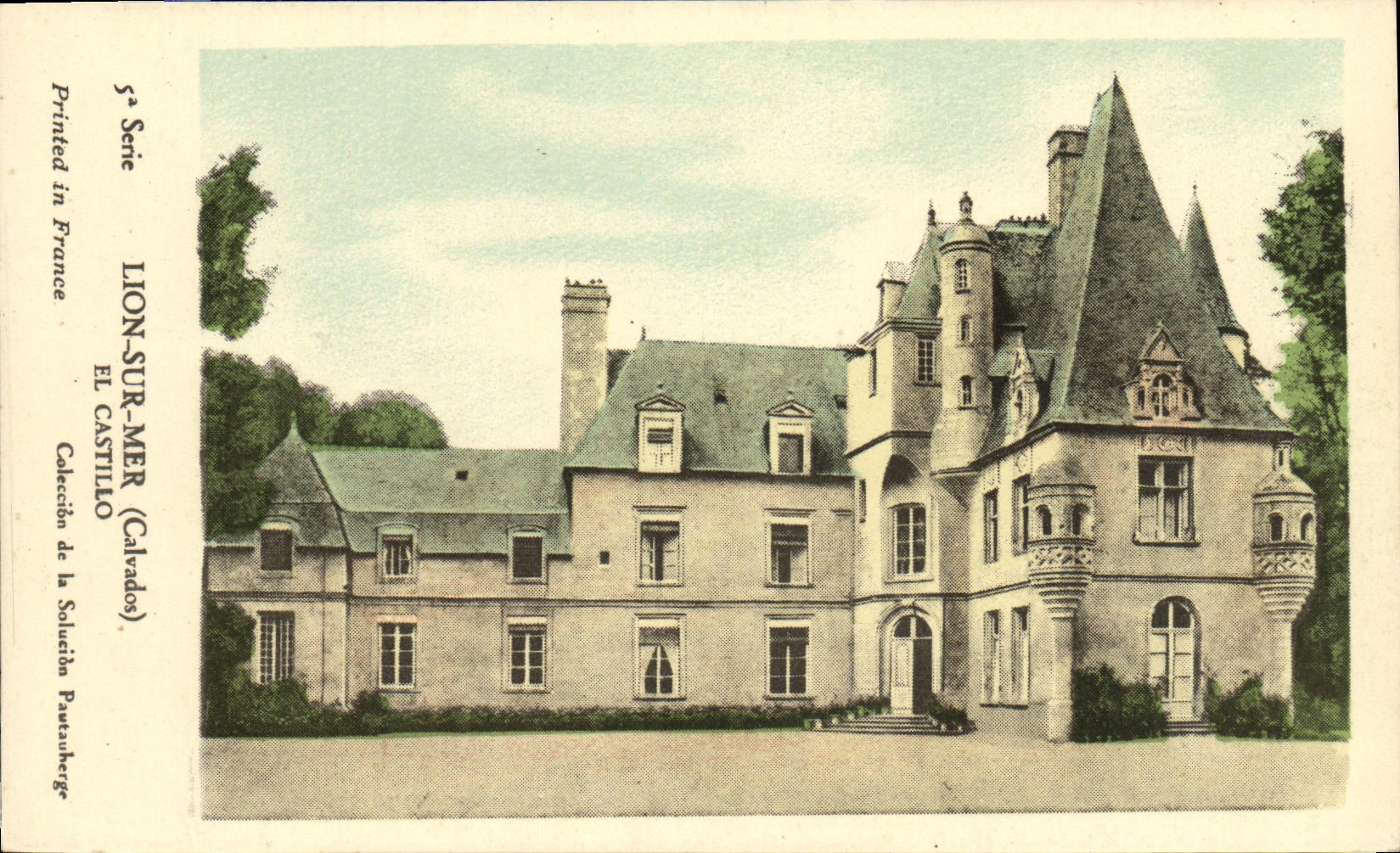 VINTAGE POSTCARD Lion sur Mer El castillo