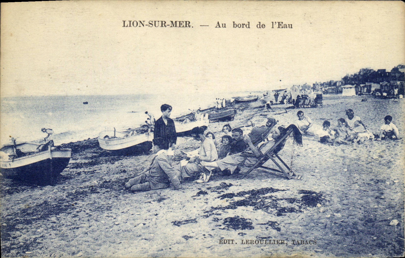 VINTAGE POSTCARD Lion sur Mer At the edge of L Water