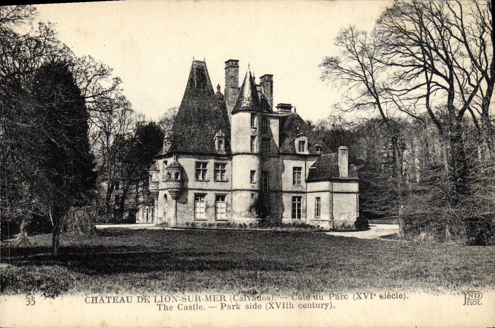 VINTAGE POSTCARD Lion sur Mer Castle Of Dimension of the Park