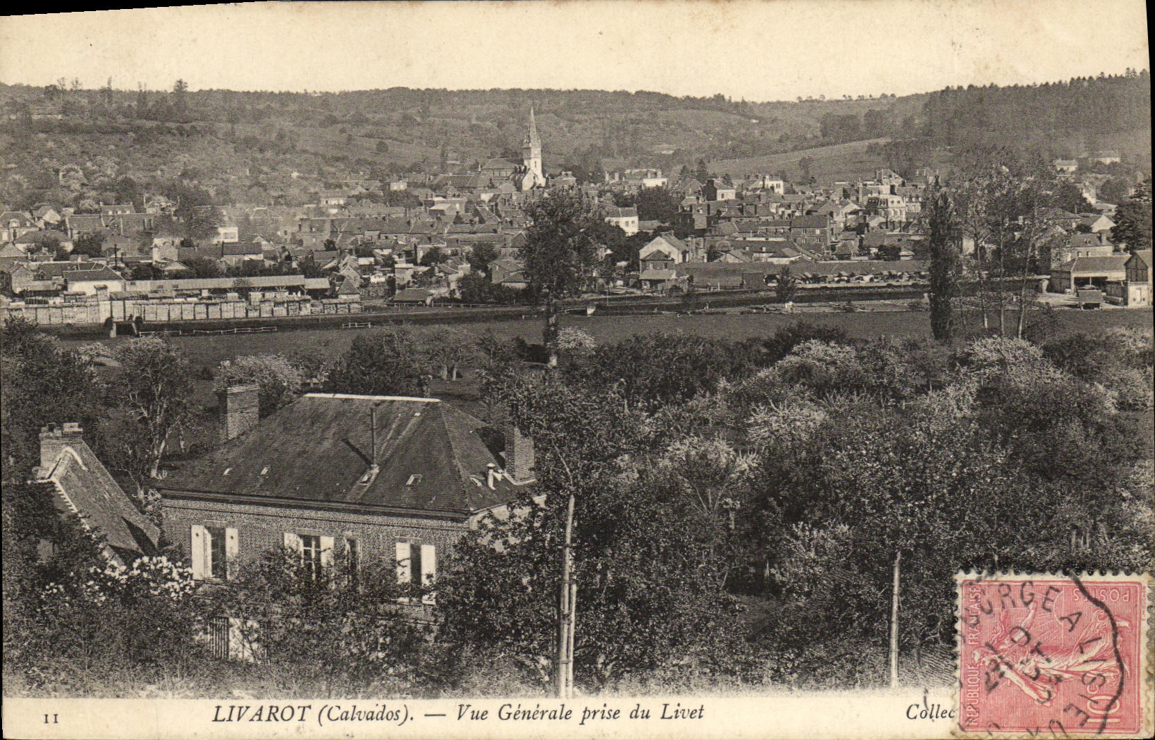 CPA Livarot Vue Generale prise du Livet