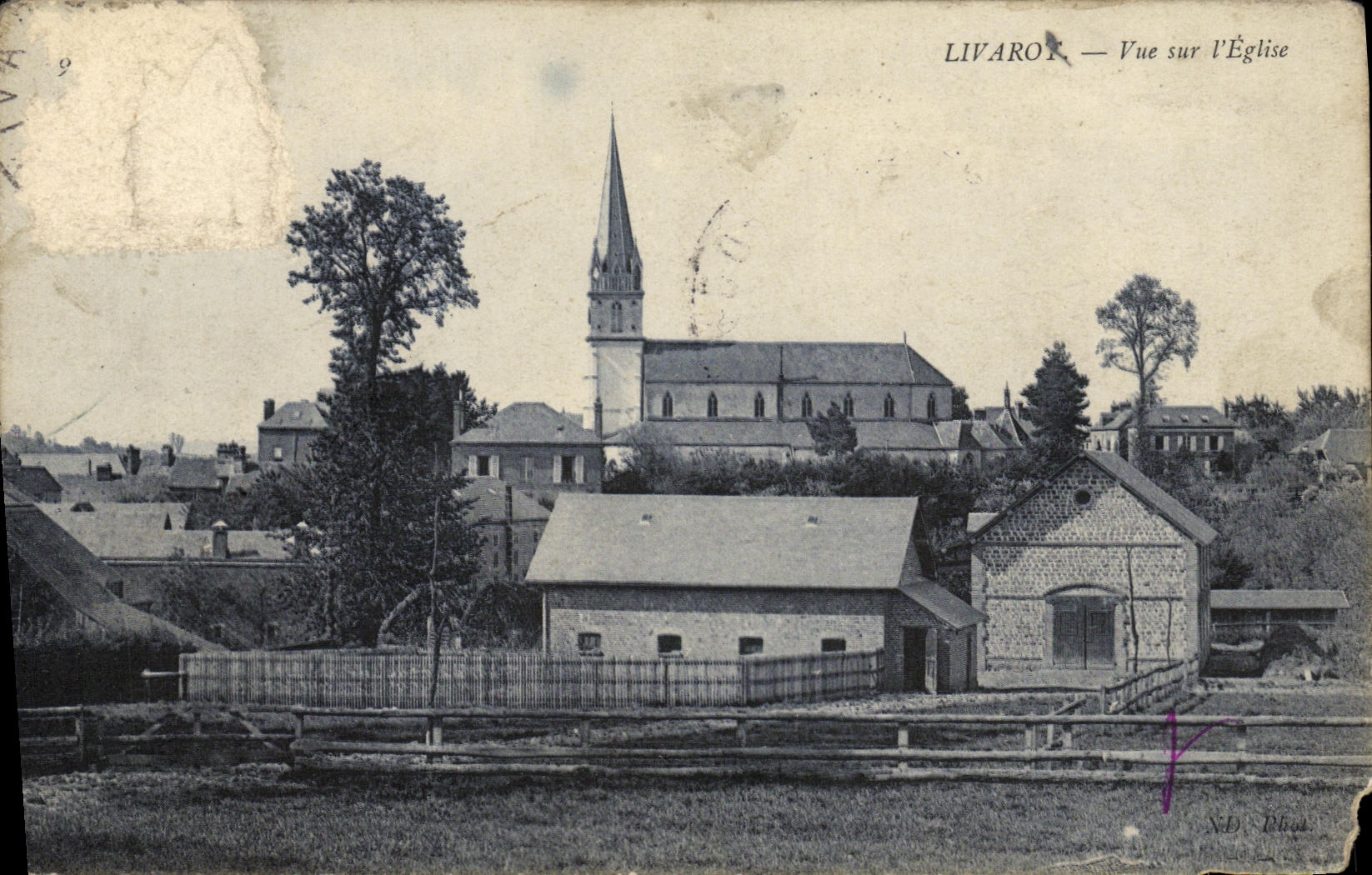 CPA Livarot Vue sur l Eglise