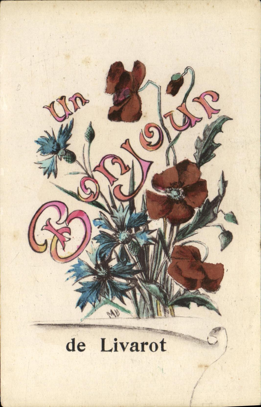 CPA Un Bonjour de Livarot
