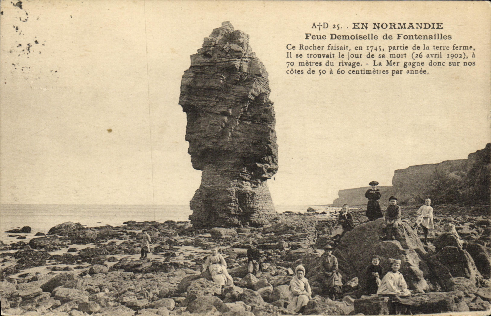 VINTAGE POSTCARD In Normandy Feue Young lady of Fontenailles