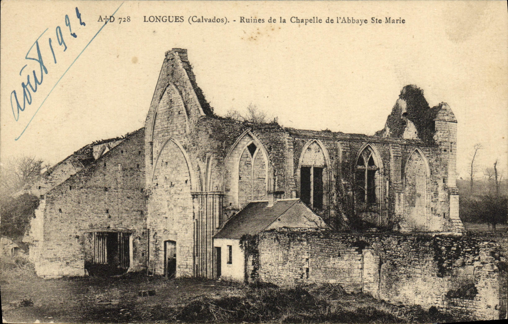 VINTAGE POSTCARD Long Ruins of the Vault of L Abbey co Marie