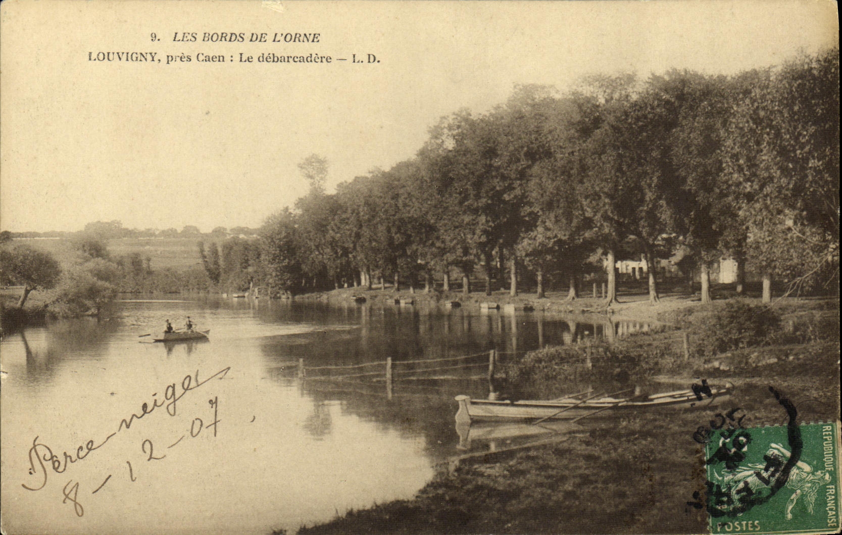 La POSTAL de la VENDIMIA los bordes de L adorna Louvigny Caen cercana el muelle de descarga