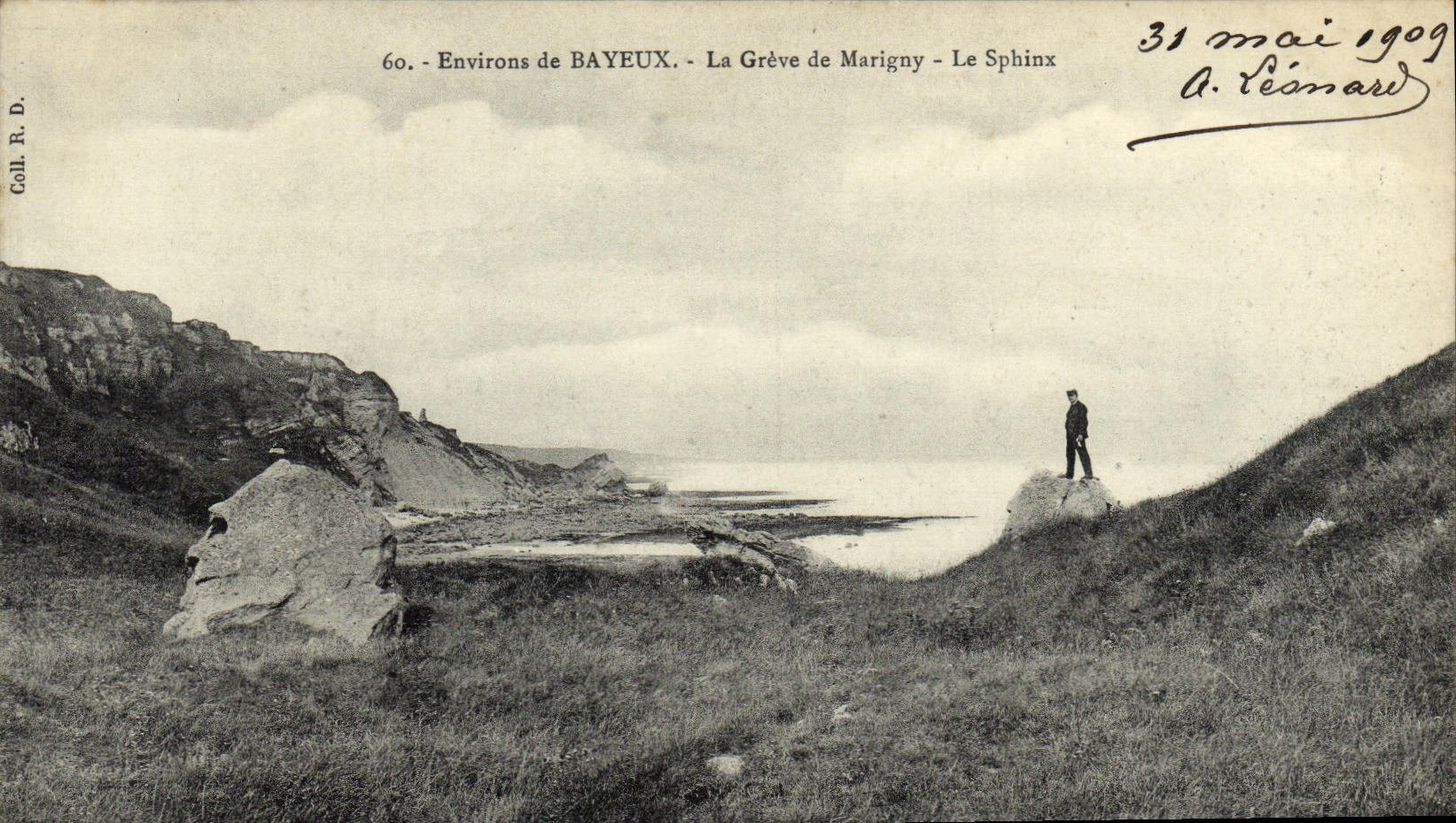 VINTAGE POSTCARD Surroundings of Bayeux the Strike of Marigny the Sphinx