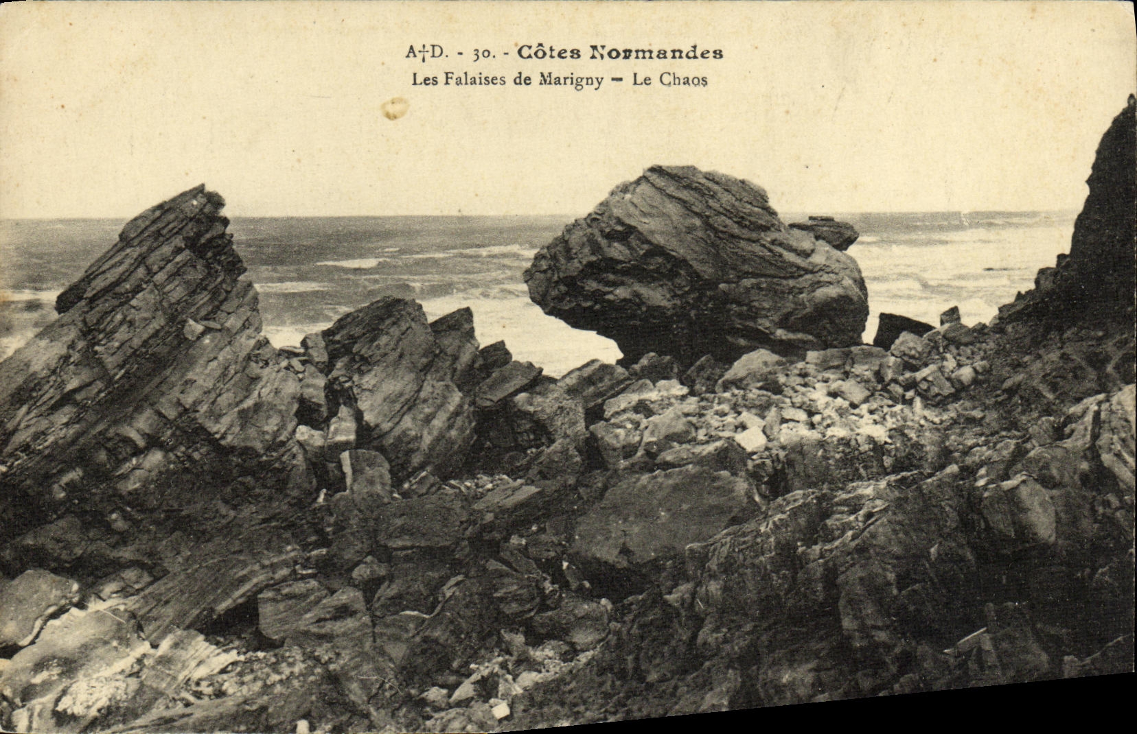 VINTAGE POSTCARD Cliffs of Marigny Chaos