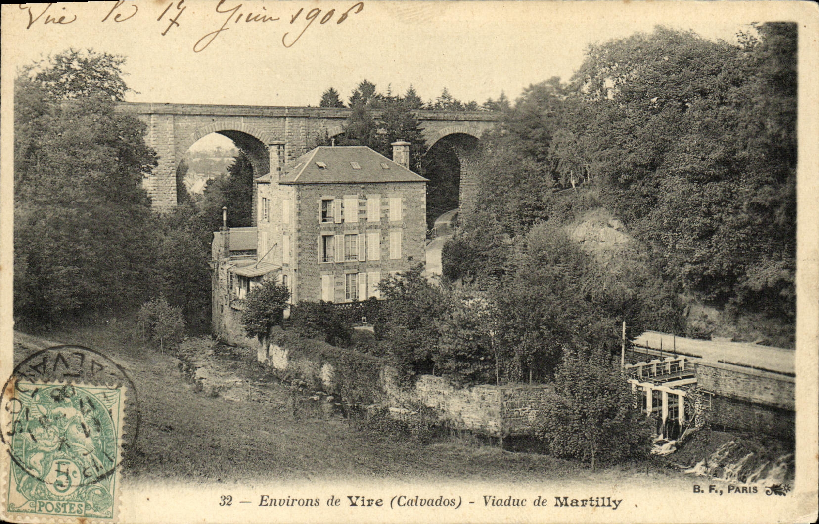 VINTAGE POSTCARD Environs of Transfers Viaduct of Martilly