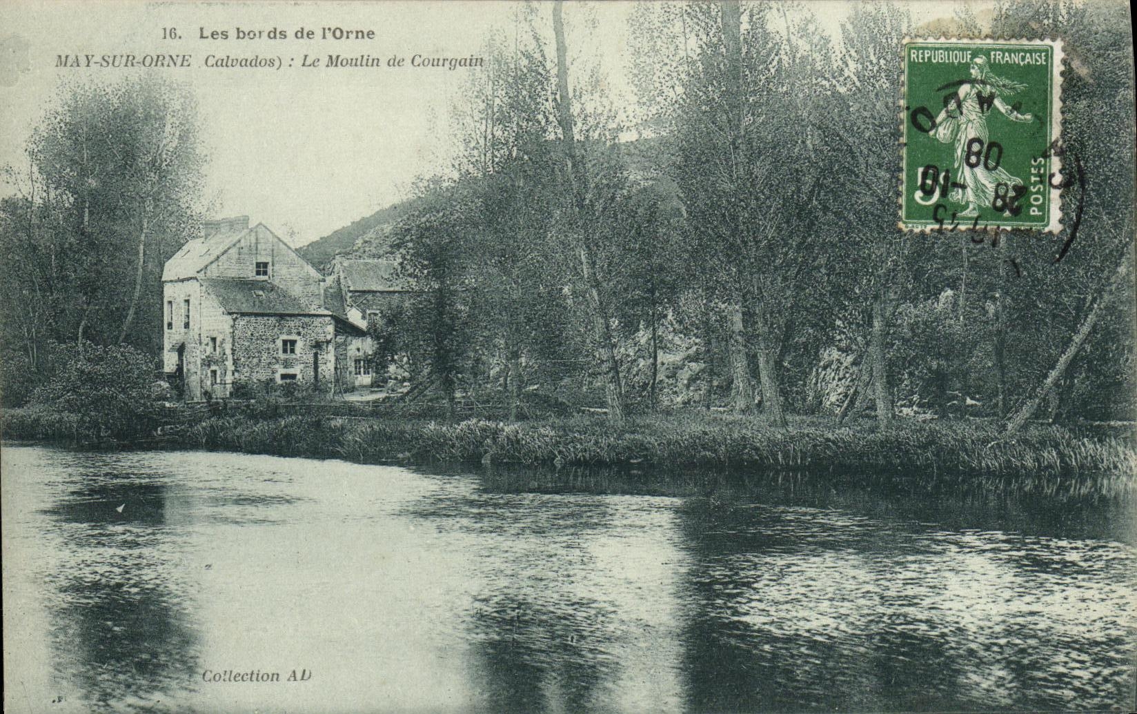 VINTAGE POSTCARD May on Orne the Mill of Courgain
