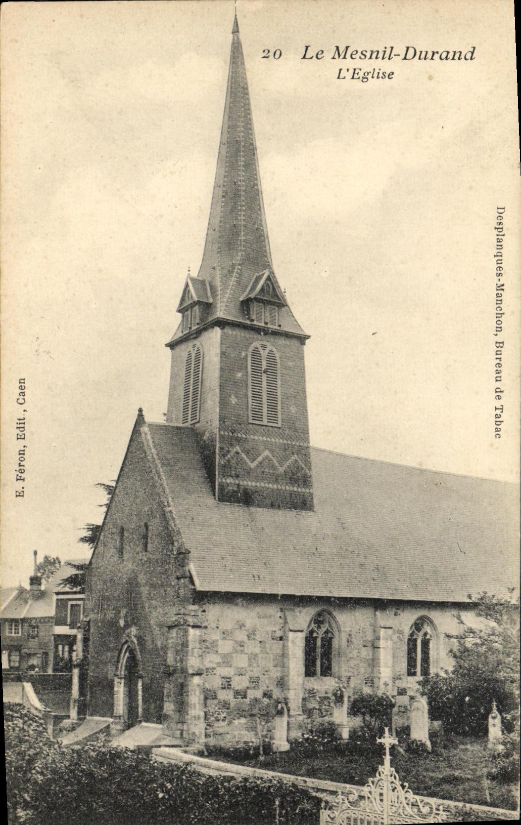 VINTAGE POSTCARD Mesnil Durand L Church