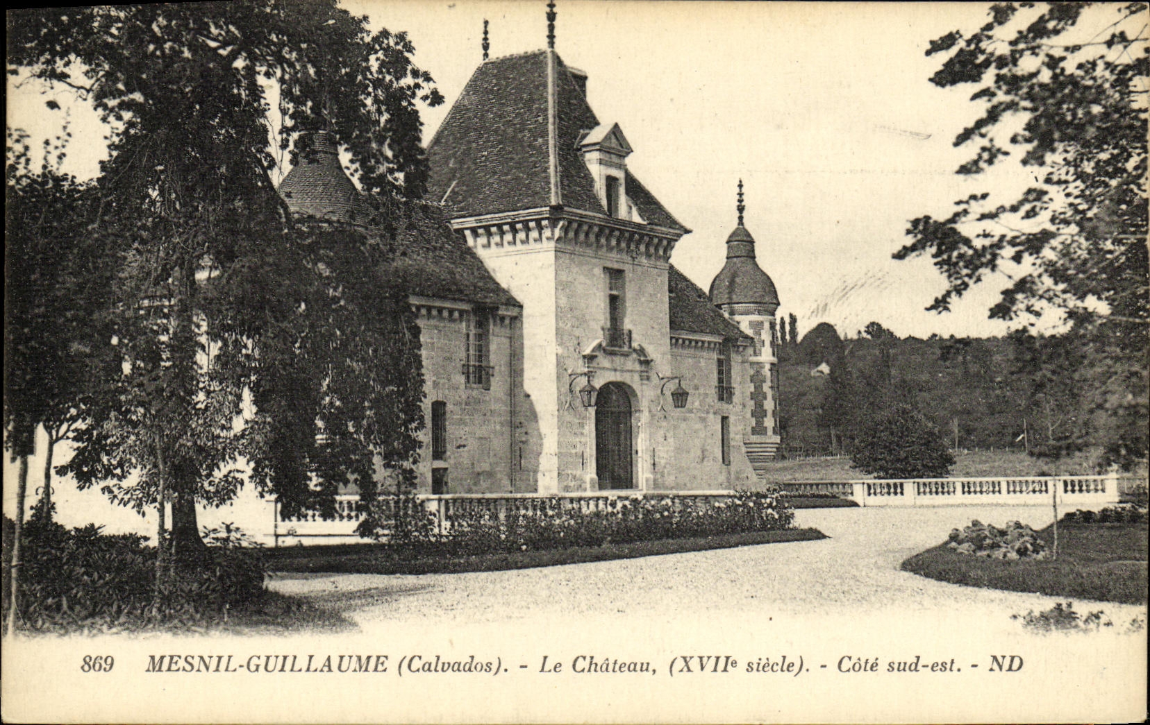 VINTAGE POSTCARD Mesnil Guillaume the Castle Southern part is