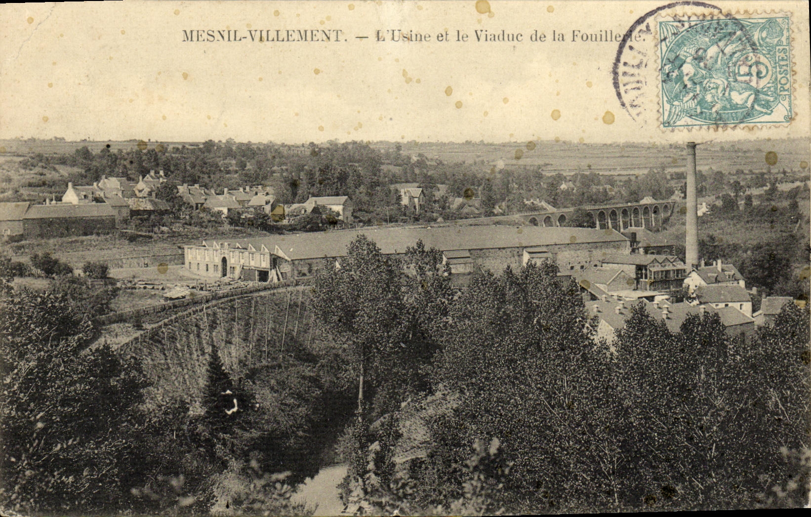 VINTAGE POSTCARD Mesnil Villement L Machines and the Viaduct of the Excavator