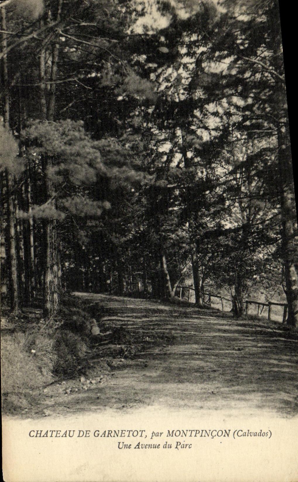 VINTAGE POSTCARD Castle of Garnetot by Montpincon an Avenue of the Park