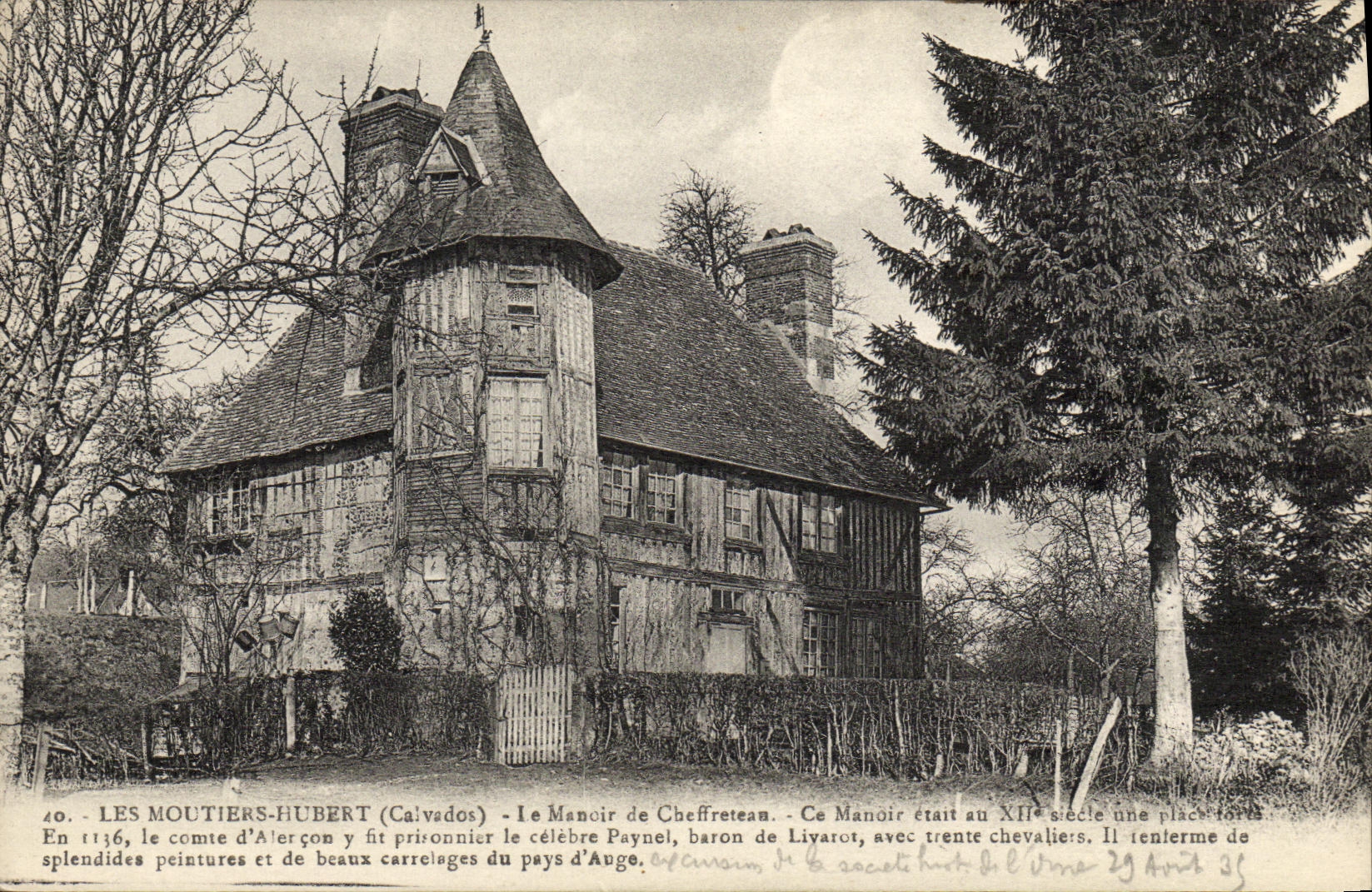 VINTAGE POSTCARD Moutiers Rubert the Manor of Cheffretean