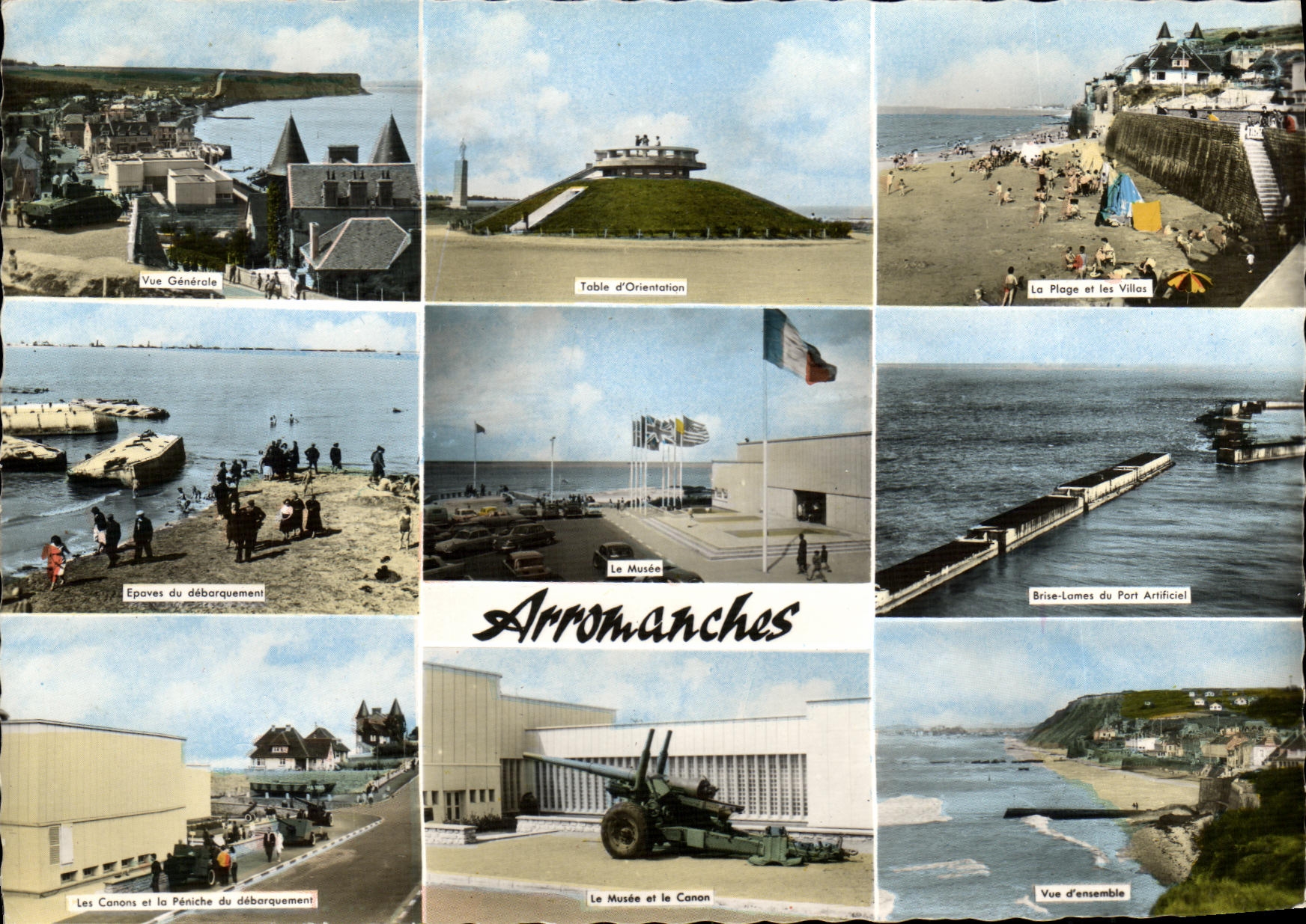 POSTAL MODERNA puerto de Arromanches les Bains del recuerdo del lanzamiento