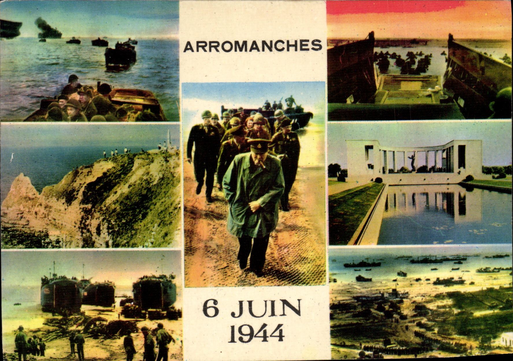 POSTAL MODERNA playas de Arromanches del 6 de junio de 1944 de descarga Militaria Churchill