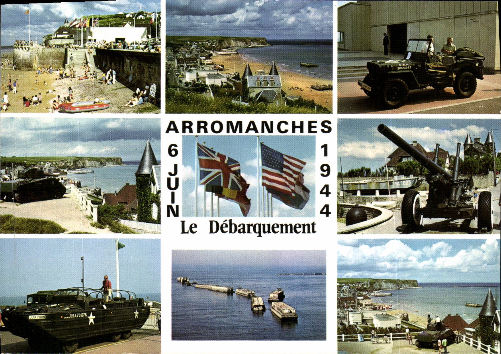 POSTAL MODERNA Arromanches Militaria el 6 de junio de 1944 de descarga