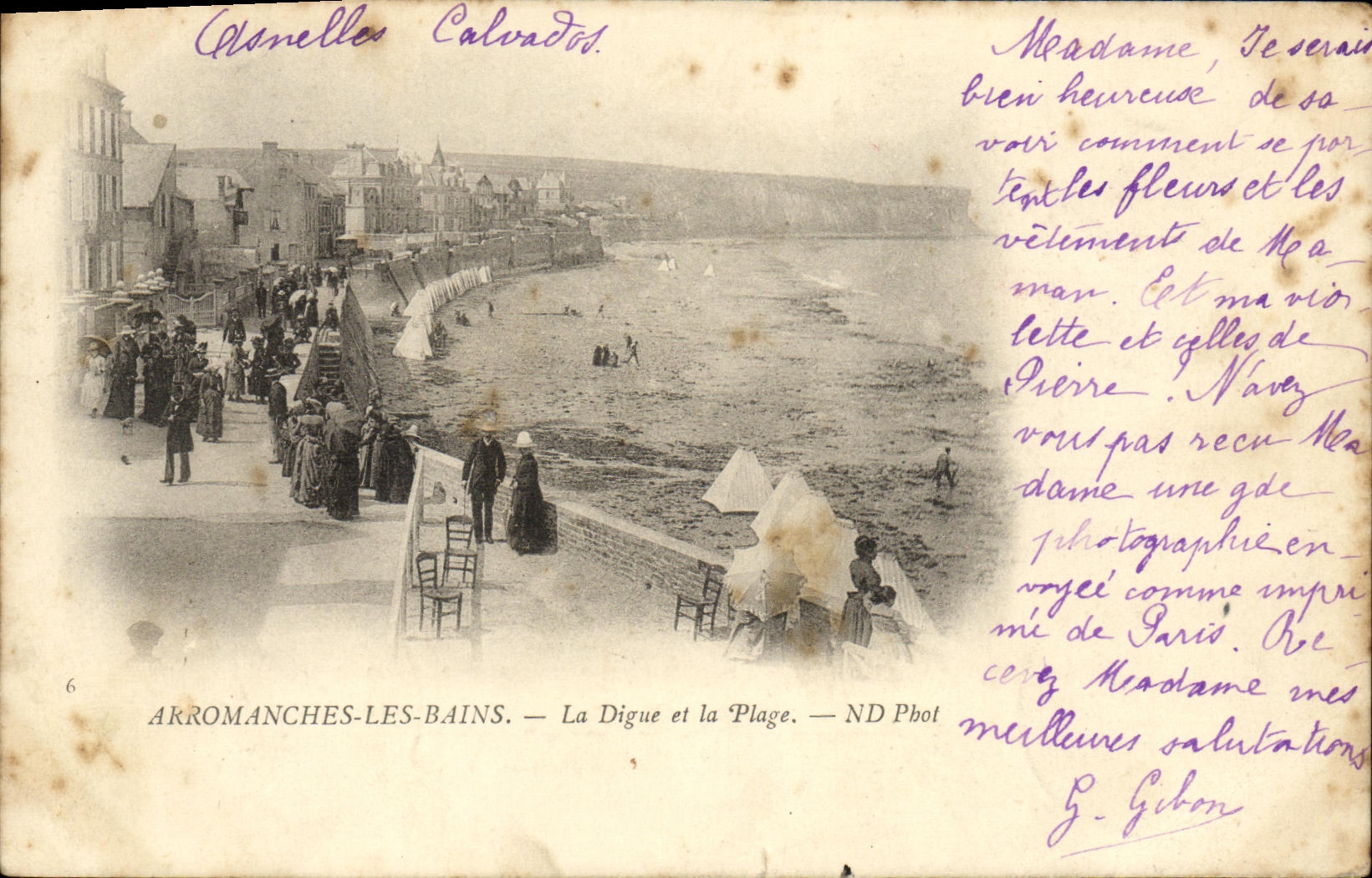 CPA Arromanches Les Bains La Digue et la Plage