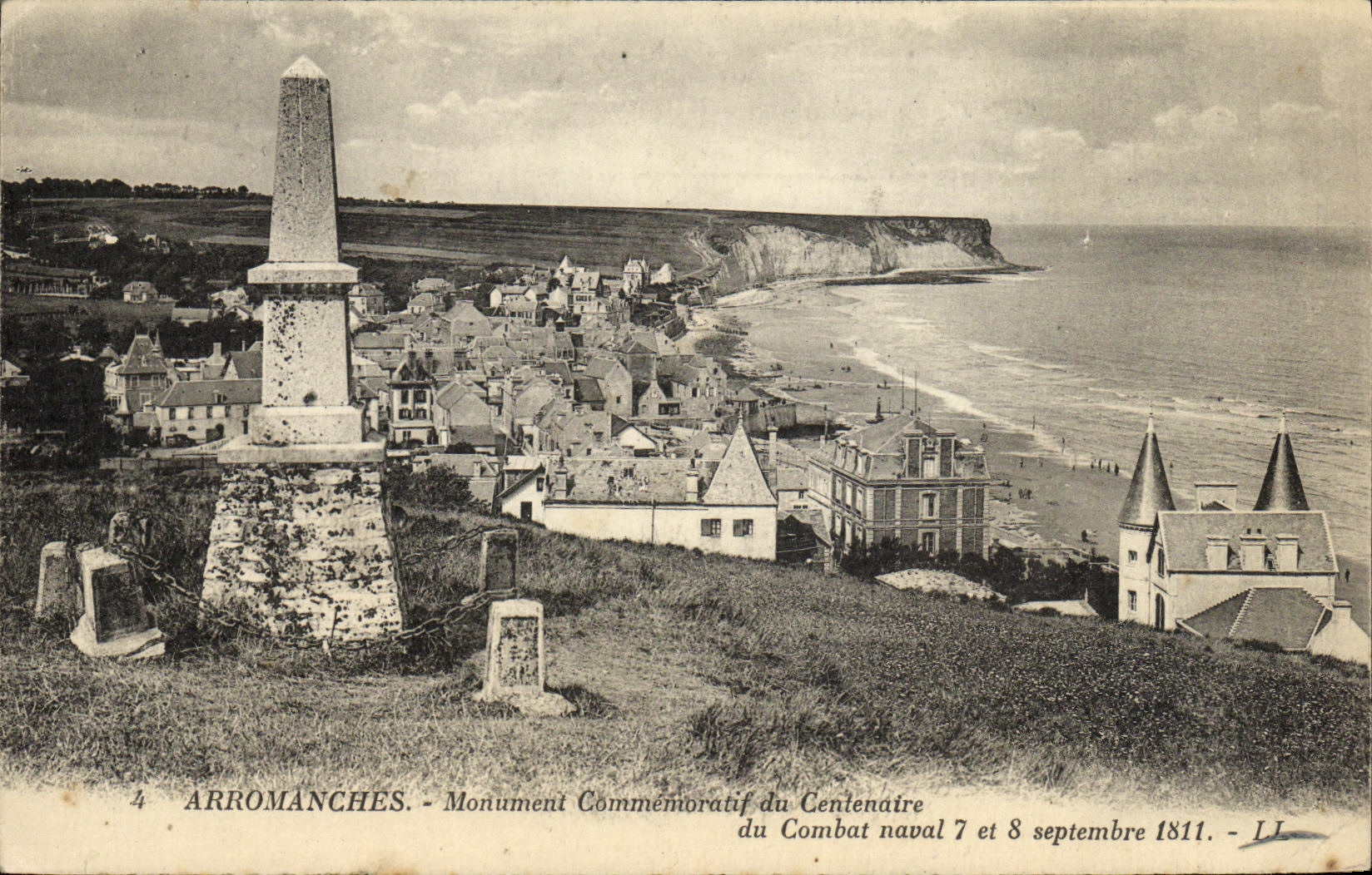 Monumento de Arromanches de la POSTAL de la VENDIMIA del centenario
