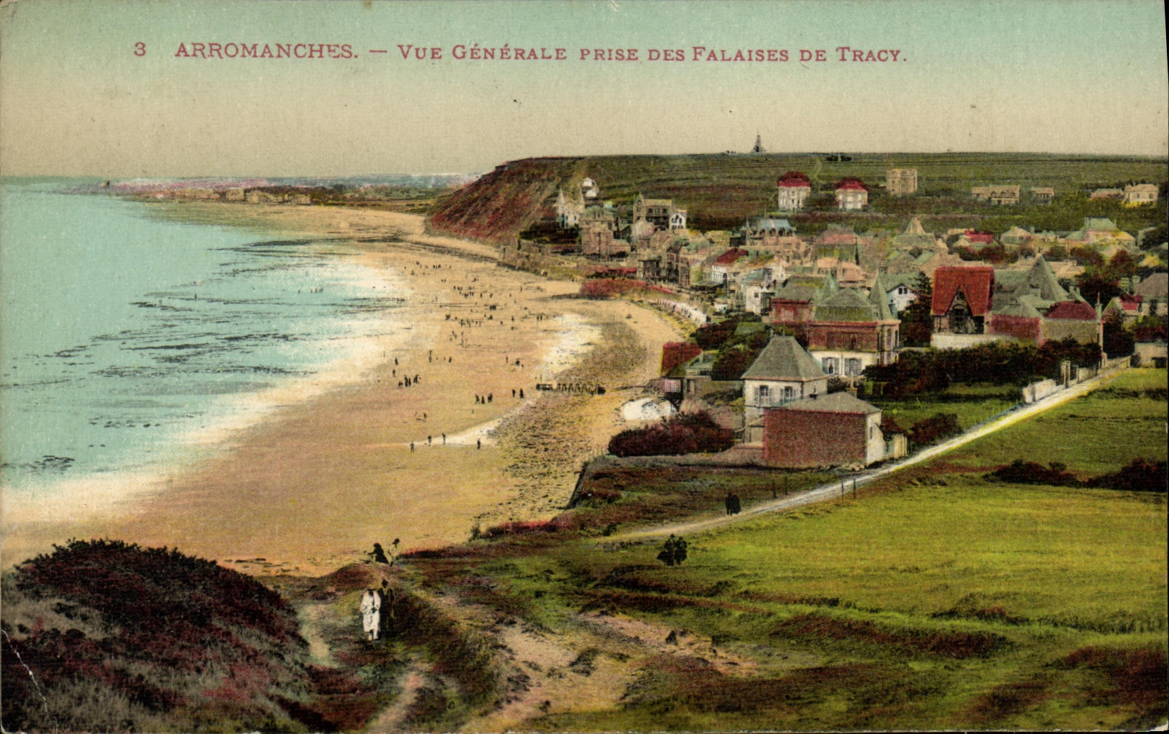CPA Arromanches Vue Generale Prise Des Falaises De Tracy